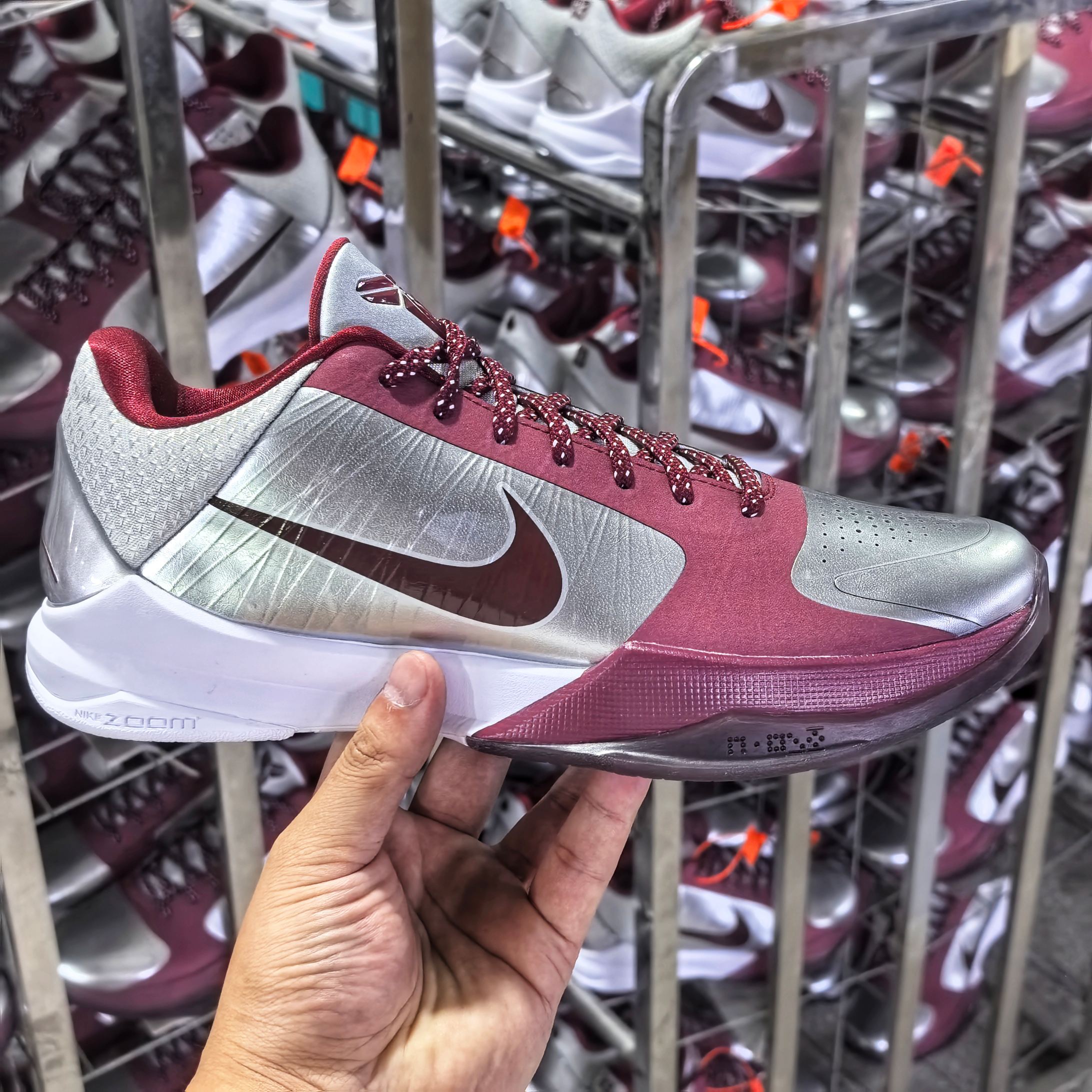 STAR S级 Kobe5 Protro Lower Merion Aces Away   前掌气垫 后掌EVA 籃球鞋 球鞋 實戰鞋  真碳板  波鞋  银红 IM0557-001