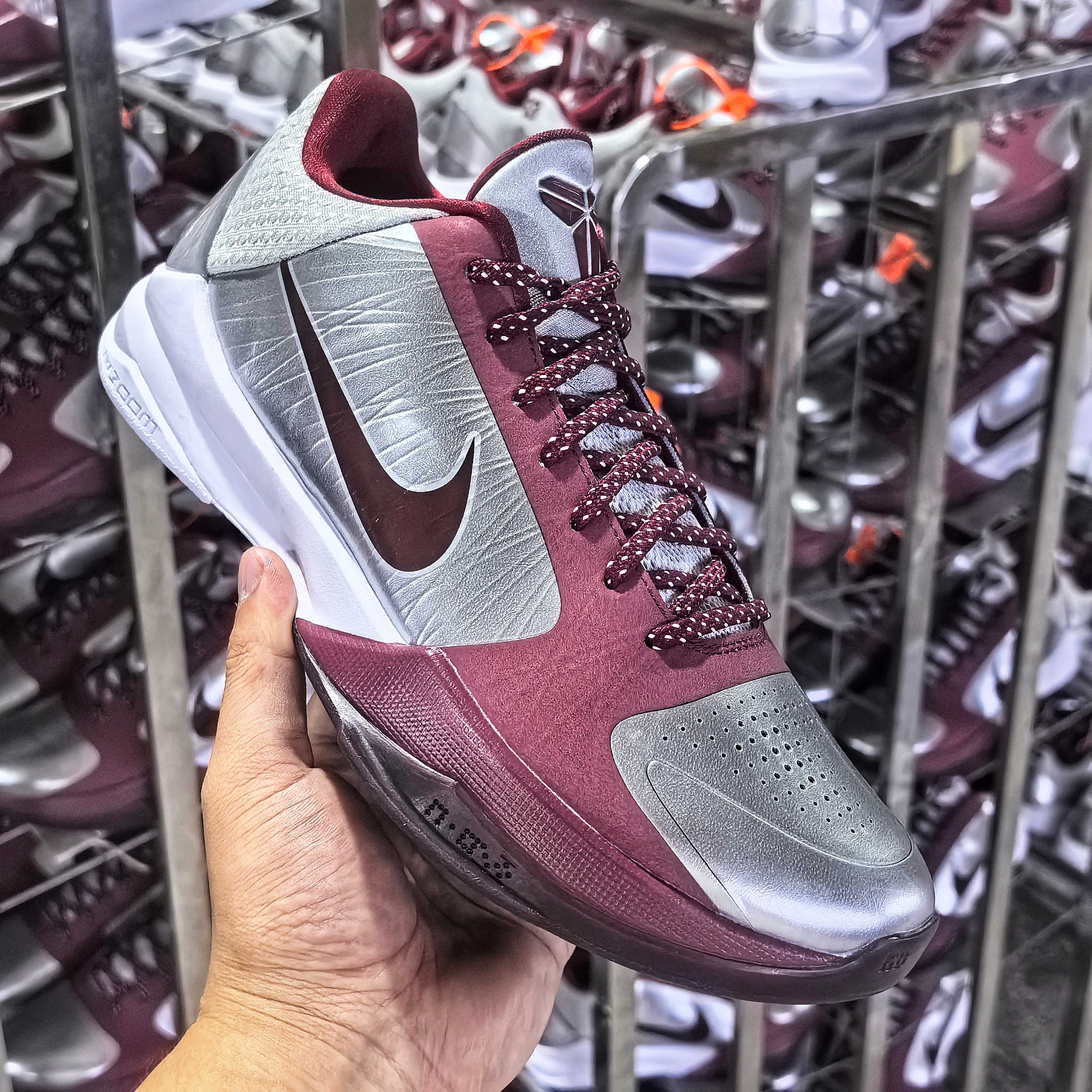 STAR S级 Kobe5 Protro Lower Merion Aces Away   前掌气垫 后掌EVA 籃球鞋 球鞋 實戰鞋  真碳板  波鞋  银红 IM0557-001