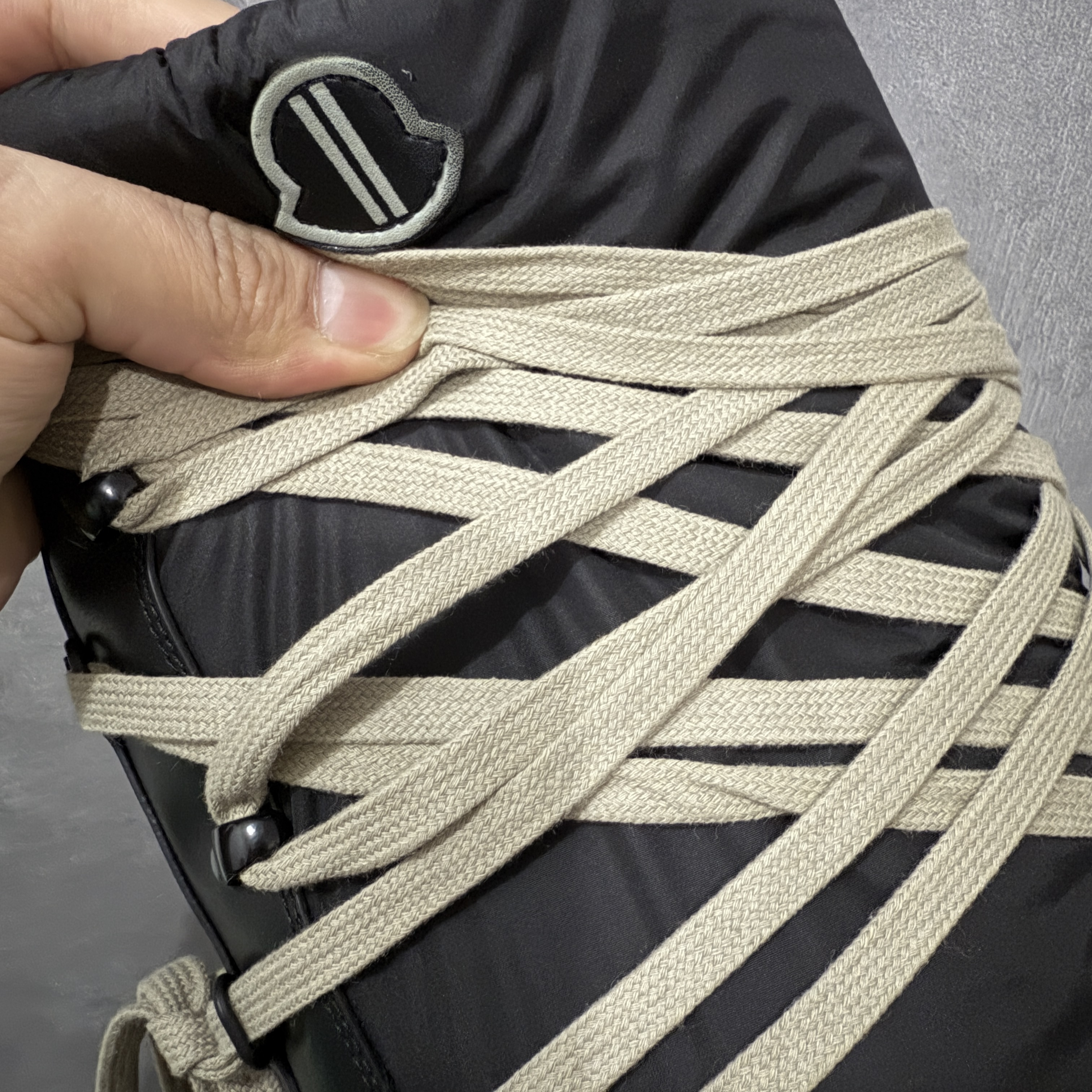 Moncler RICK OWENS RO 圆头 高筒  板鞋 休闲鞋 波鞋 男鞋   厚底  高筒 黑白 MU02C4H20M3863-999