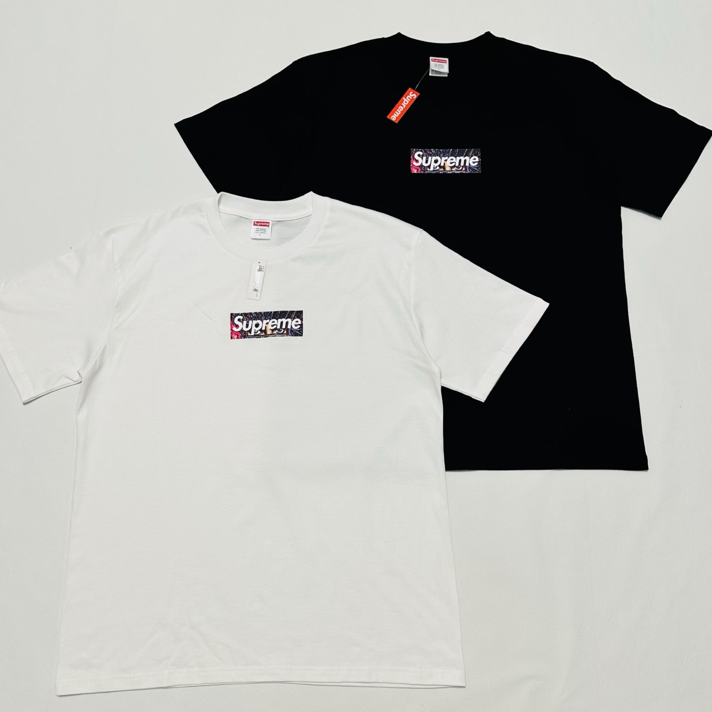 MJ T恤 SUPREME X MICHAEL JACKSON BOX LOGO TEE 迈克尔杰克逊专辑印花 logo圆领 短袖T恤 男女同款 黑色 白色   