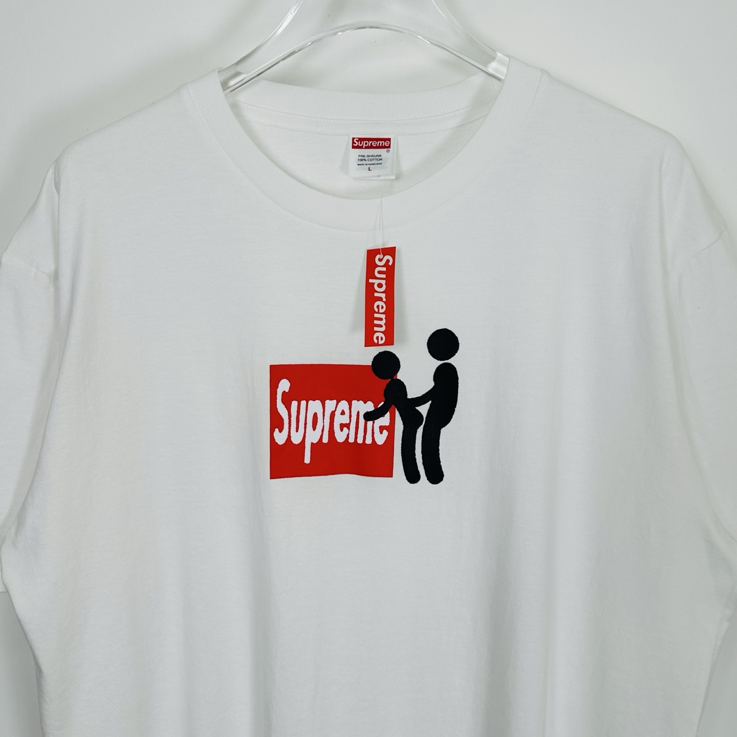 粘贴T恤 SUPREME FW25 STICK TEE 不可描述的短袖TEE  字母 印花 logo圆领 短袖T恤 男女同款 黑色 白色   