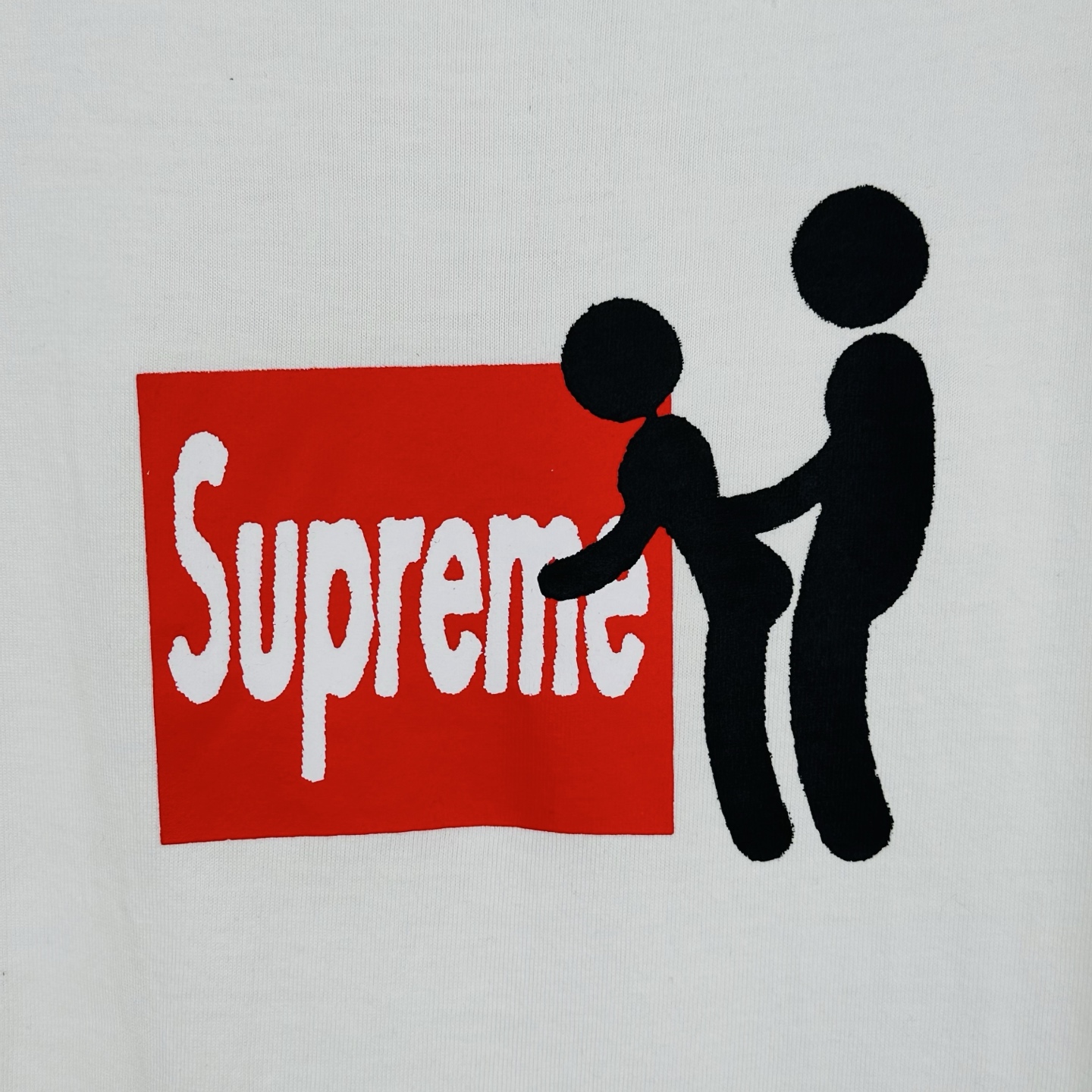 粘贴T恤 SUPREME FW25 STICK TEE 不可描述的短袖TEE  字母 印花 logo圆领 短袖T恤 男女同款 黑色 白色   