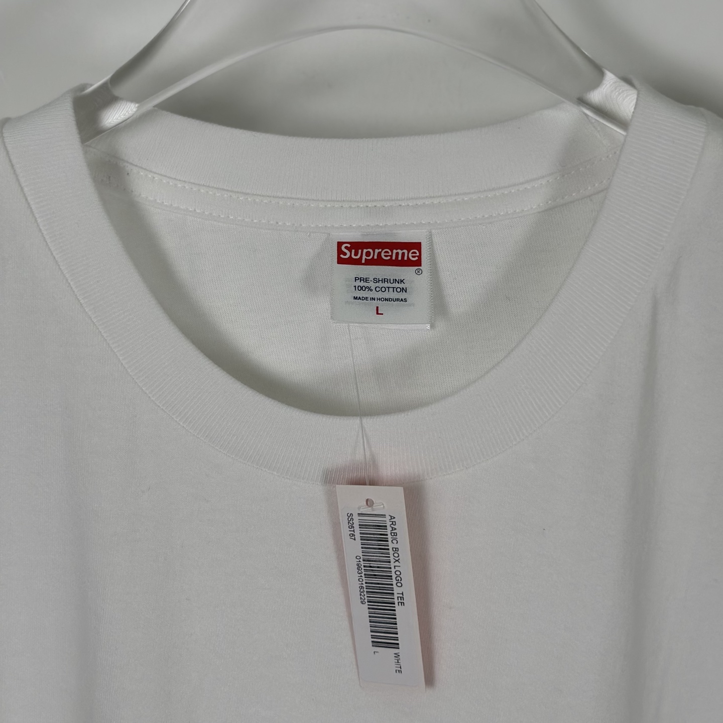 阿拉伯语BOX T恤 SUPREME SS26 ARABIC BOX LOGO TEE 字母 印花 logo圆领 短袖T恤 男女同款 黑色 白色   