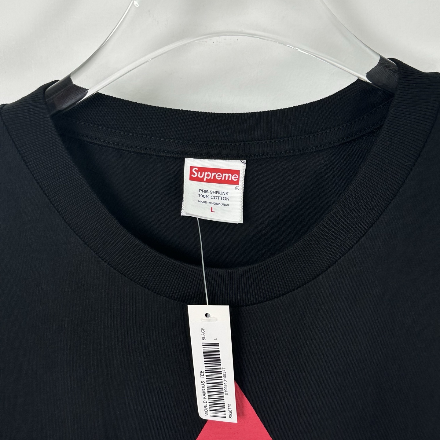 箭头T恤 SUPREME 26SS WORLD FAMOUS TEE 字母 印花 logo圆领 短袖T恤 男女同款 黑色 白色   