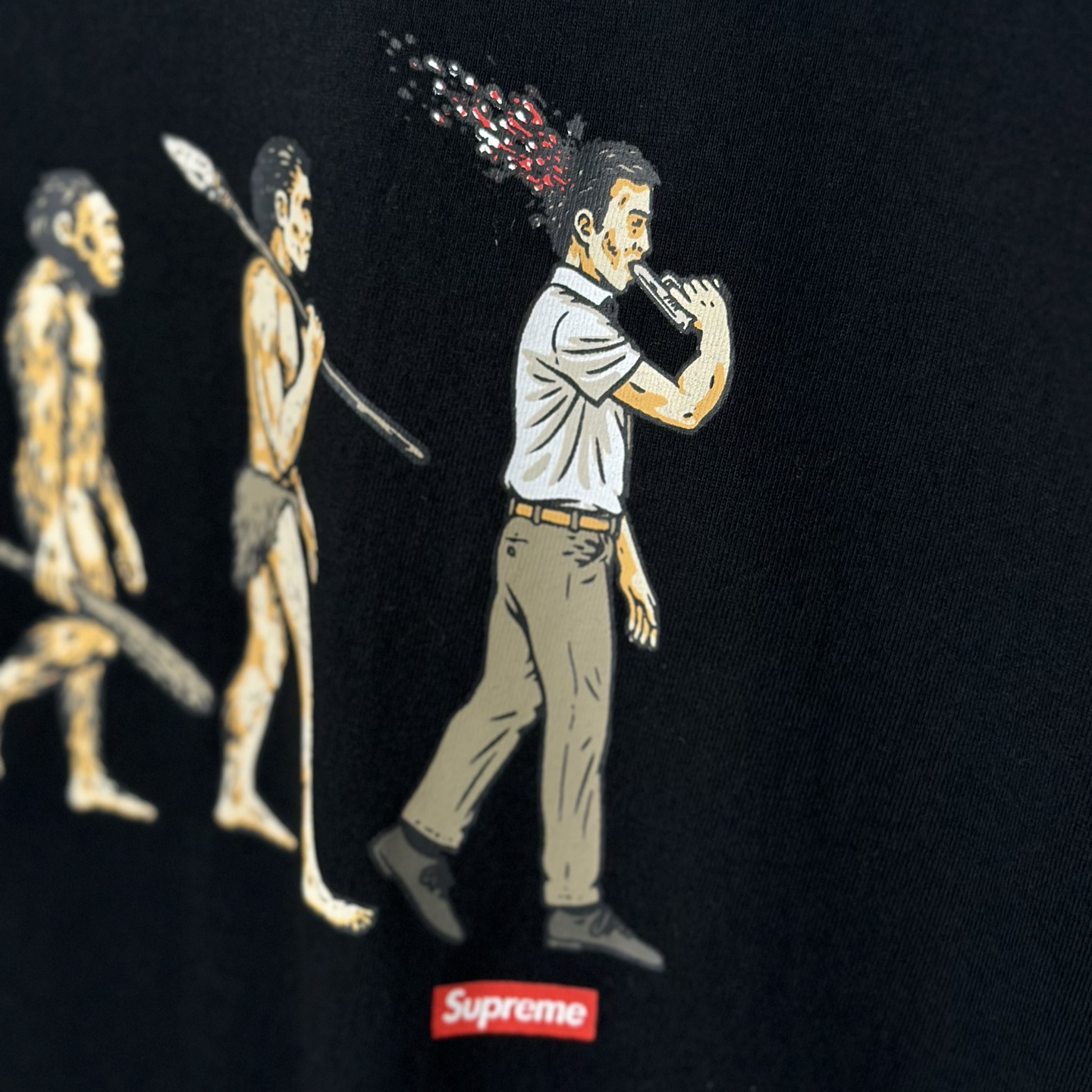 进化T恤 SUPREME SS26 EVOLUTION TEE  字母 印花 logo圆领 短袖T恤 男女同款 黑色 白色   