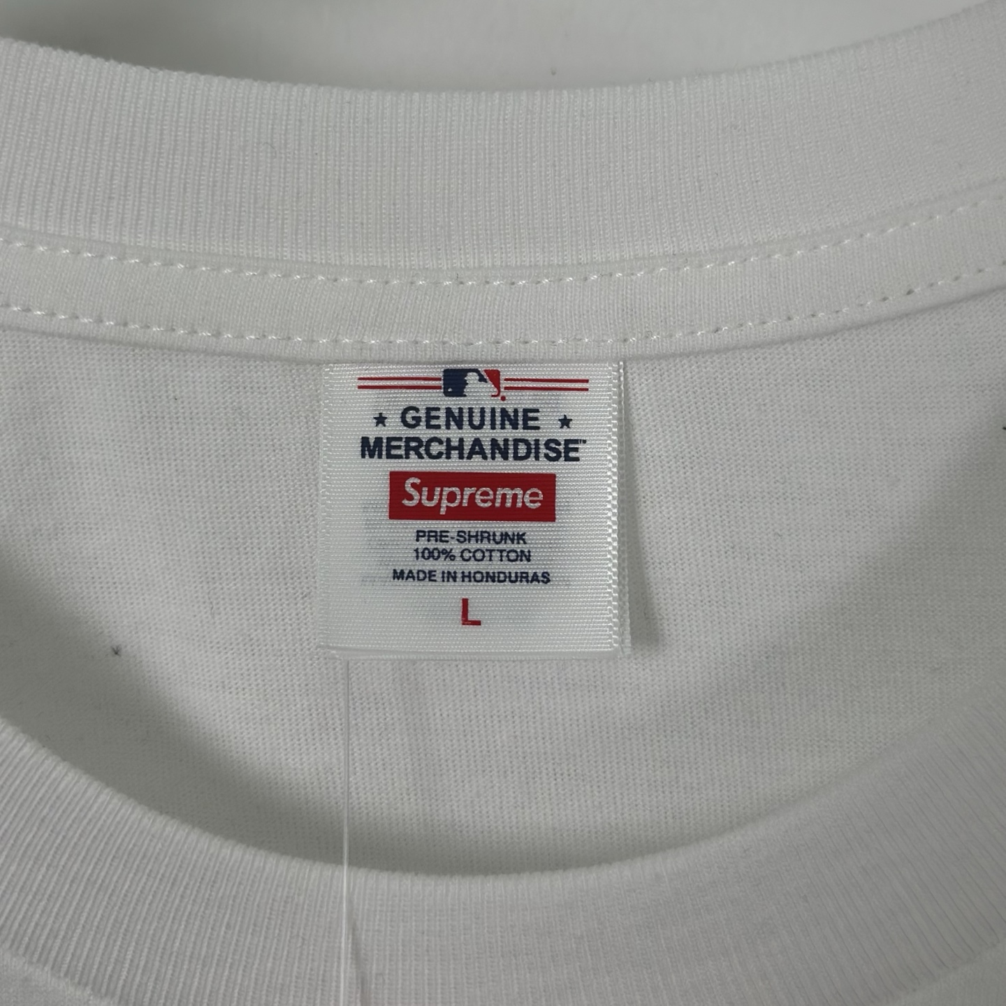 SUPREME x MLB 联名款 NEW YORK YANKEES TEE   字母 印花 logo圆领 短袖T恤 男女同款 黑色 白色   