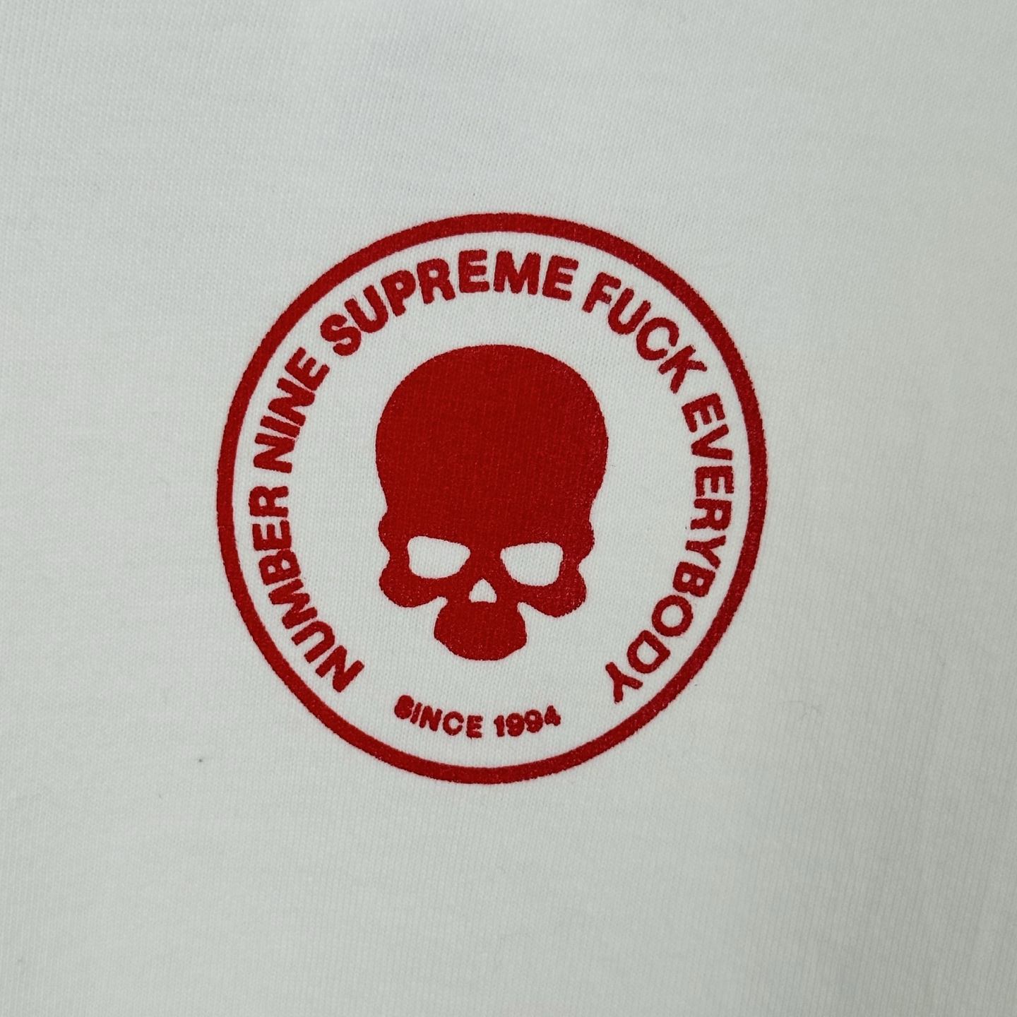闭嘴T恤 SUPREME X NUMBER （N）INE 联名款 SHUT UP TEE 英文字母 印花 logo圆领 短袖T恤 男女同款 黑色 白色   