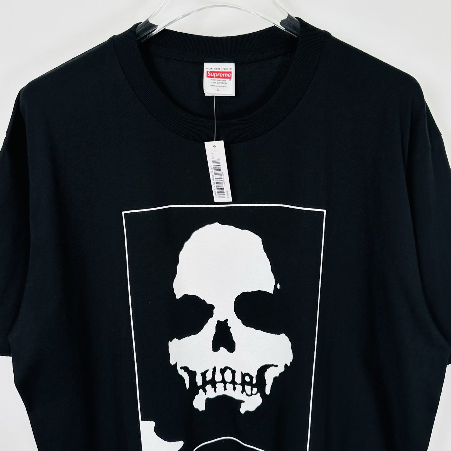 曼森T恤 SUPREME X NUMBER （N）INE 联名款 MANSON TEE  印花 logo圆领 短袖T恤 男女同款 黑色 白色   