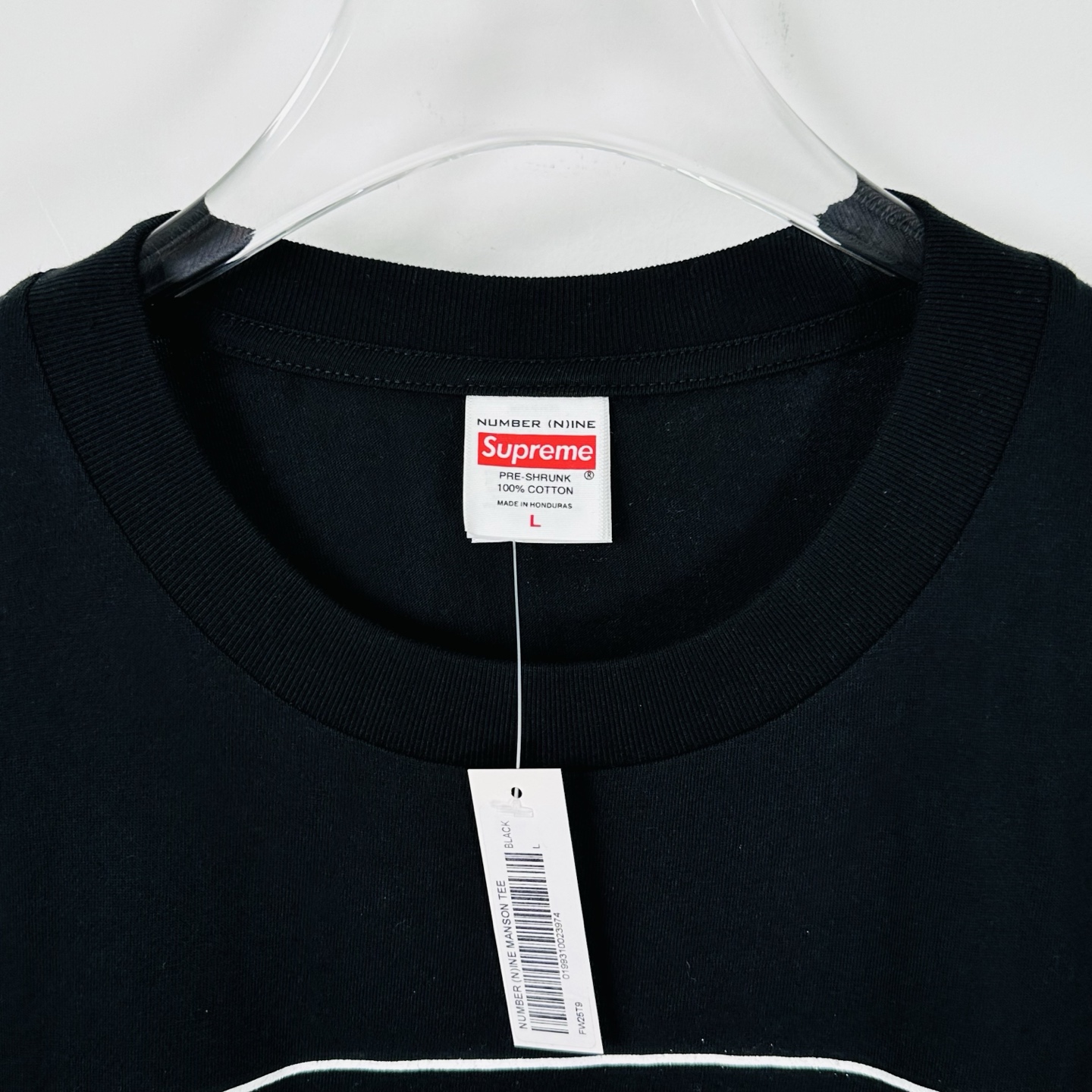 曼森T恤 SUPREME X NUMBER （N）INE 联名款 MANSON TEE  印花 logo圆领 短袖T恤 男女同款 黑色 白色   