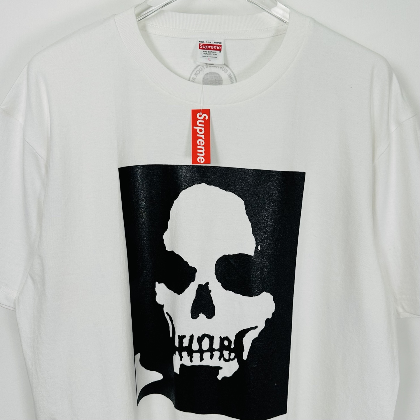 曼森T恤 SUPREME X NUMBER （N）INE 联名款 MANSON TEE  印花 logo圆领 短袖T恤 男女同款 黑色 白色   