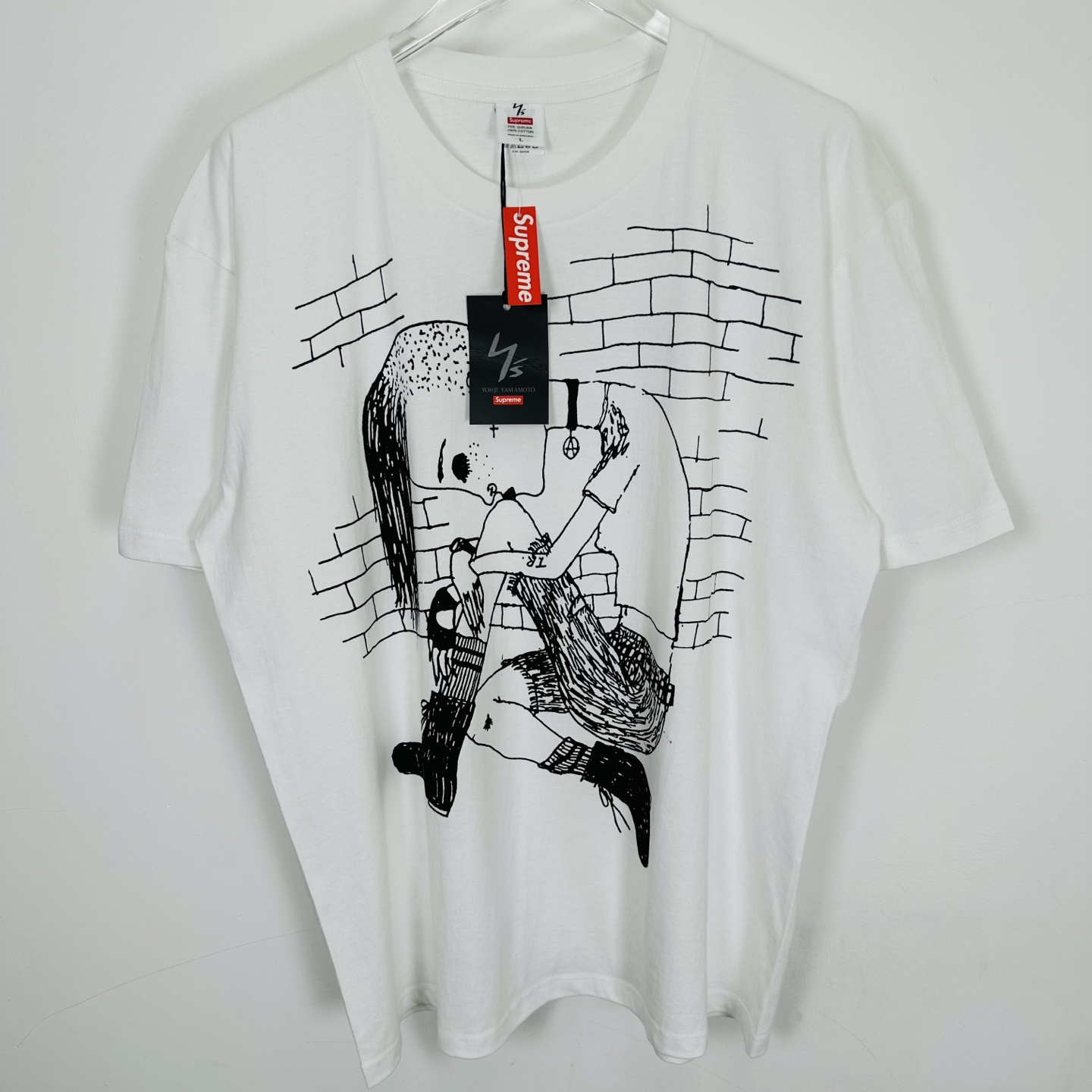 曼森T恤 SUPREME X NUMBER   印花 logo圆领 短袖T恤 男女同款 黑色 白色   