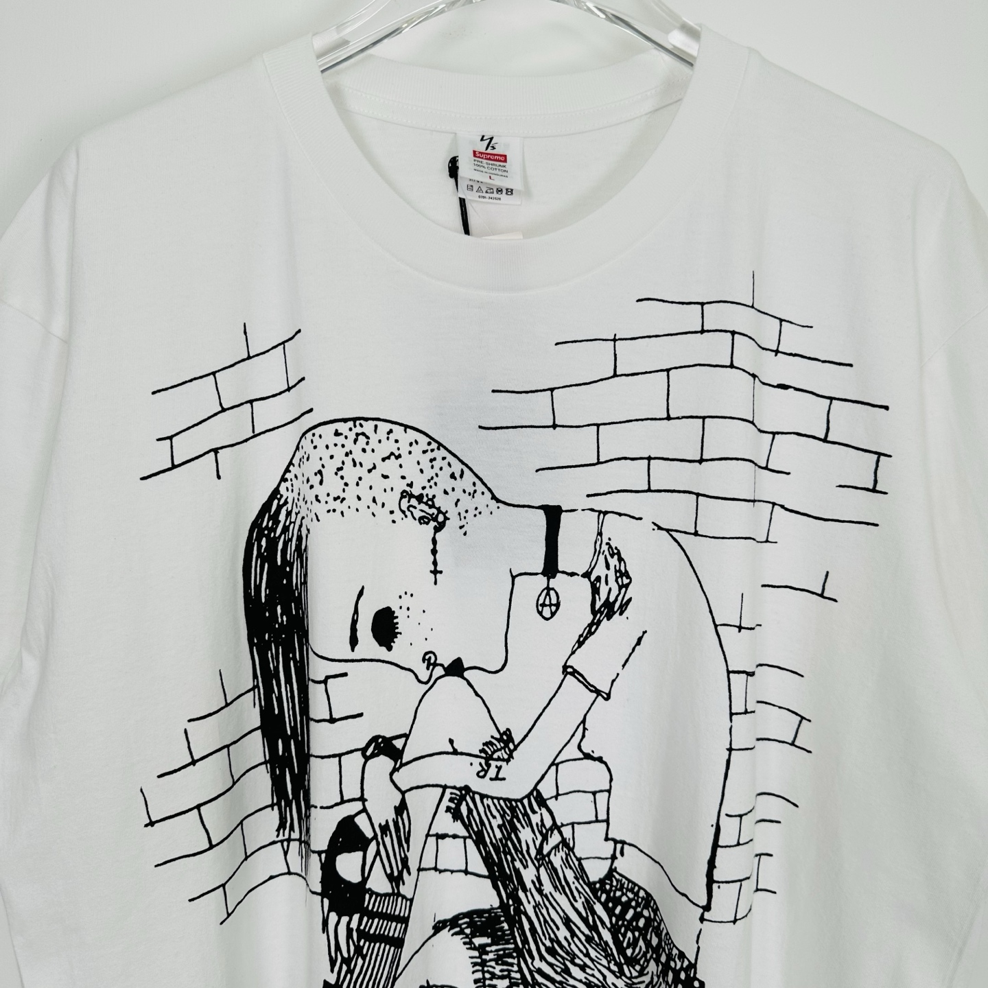 曼森T恤 SUPREME X NUMBER   印花 logo圆领 短袖T恤 男女同款 黑色 白色   