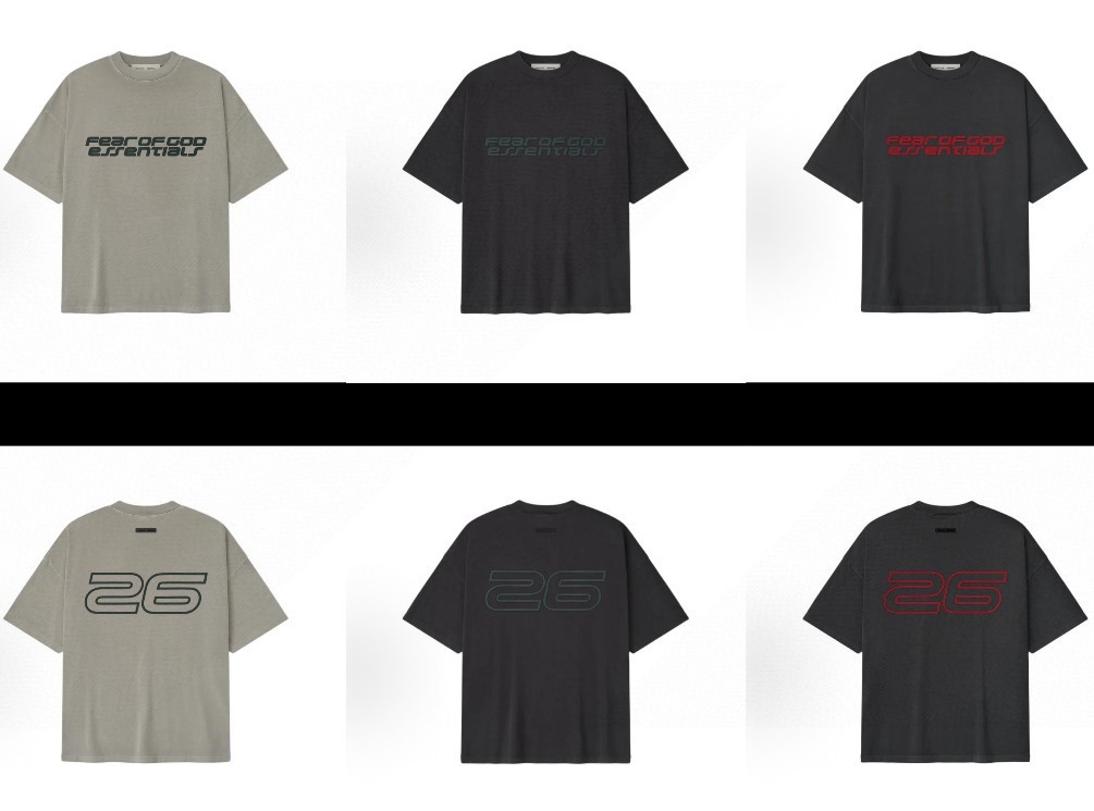 Fear Of God Essentials FW26 Holiday 2026 90'S SHORT SLEEVE TE  FOG 字母印花圆领短袖 T恤 男女同款 夏款  