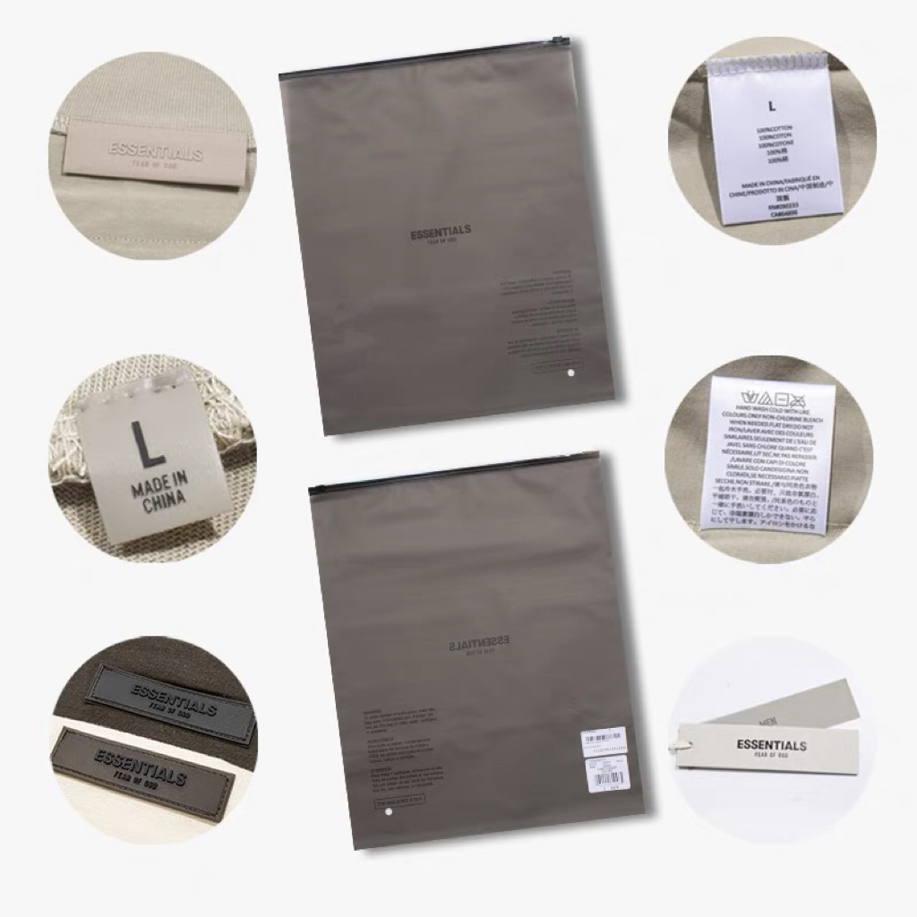 Fear Of God ESSENTIALS FOG胸口后背植绒  FOG 字母印花圆领短袖 T恤 男女同款 夏款  