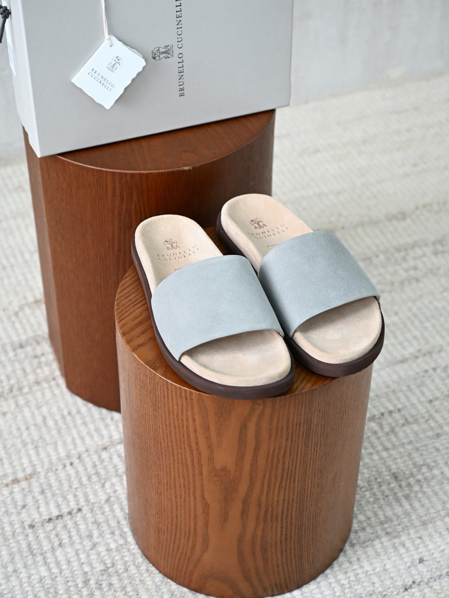 BC Brunello Cucinelli - Premium Suede Summer Slides Handmade Edition