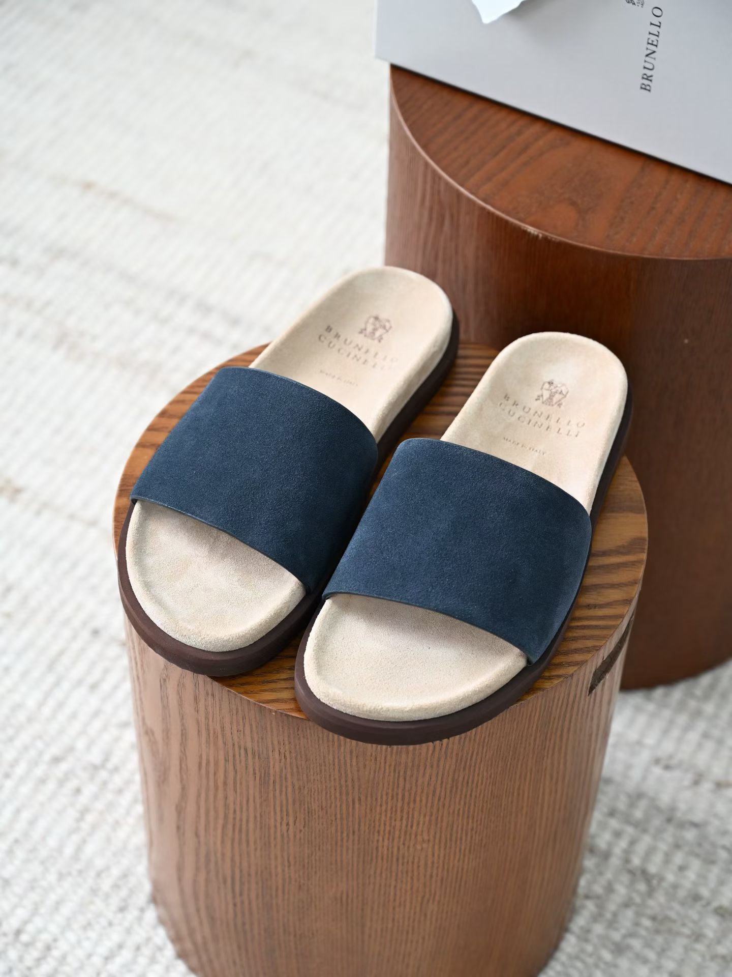 BC Brunello Cucinelli - Premium Suede Summer Slides Handmade Edition