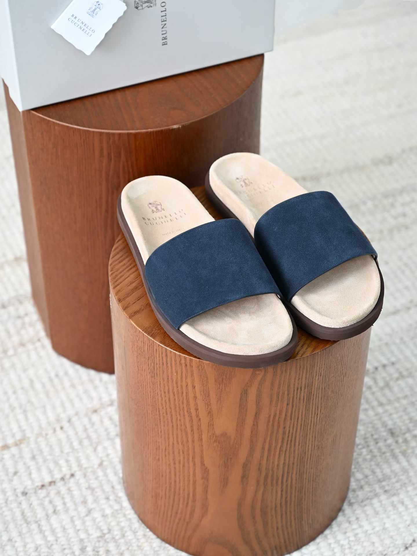 BC Brunello Cucinelli - Premium Suede Summer Slides Handmade Edition