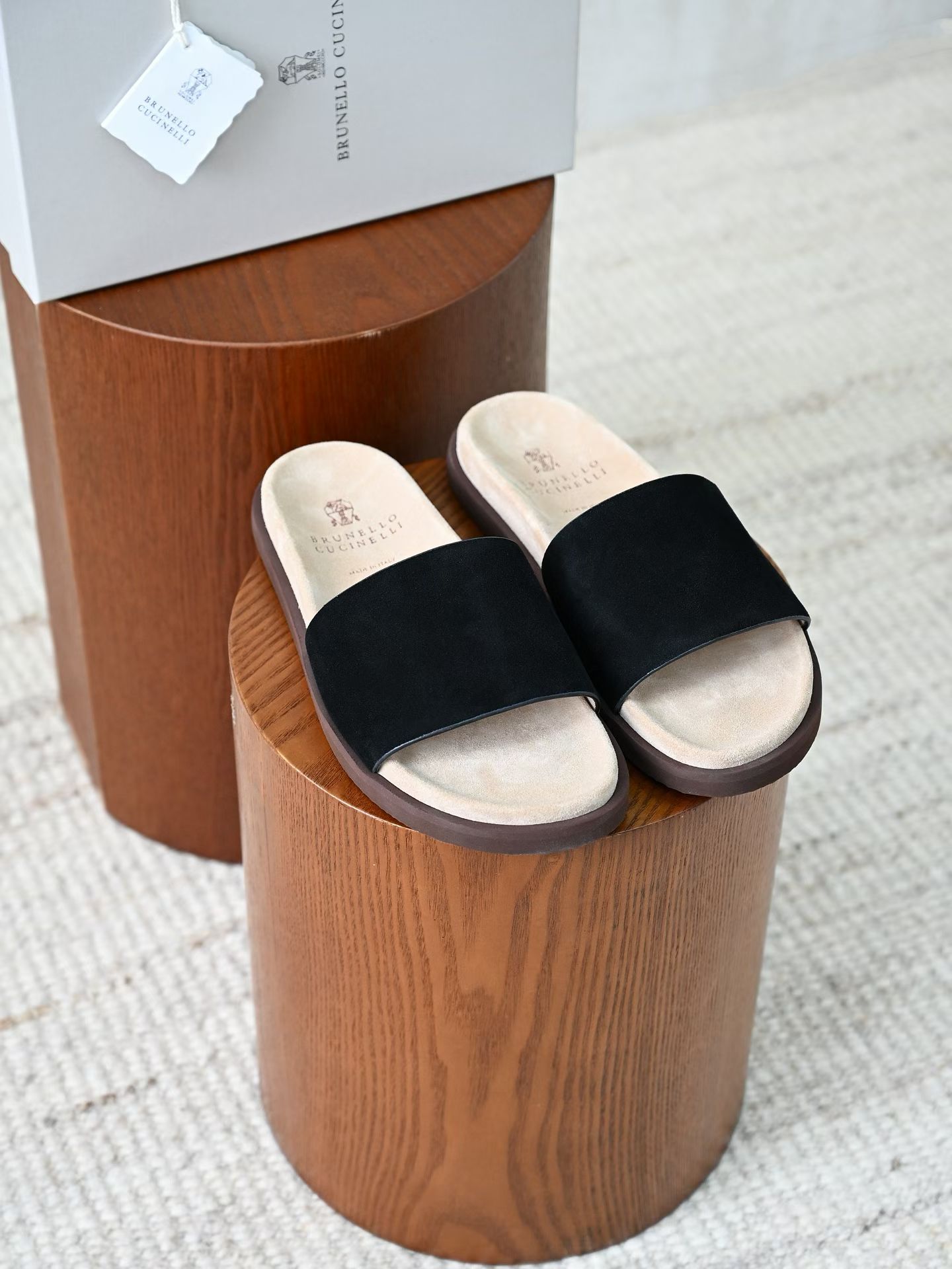 BC Brunello Cucinelli - Premium Suede Summer Slides Handmade Edition