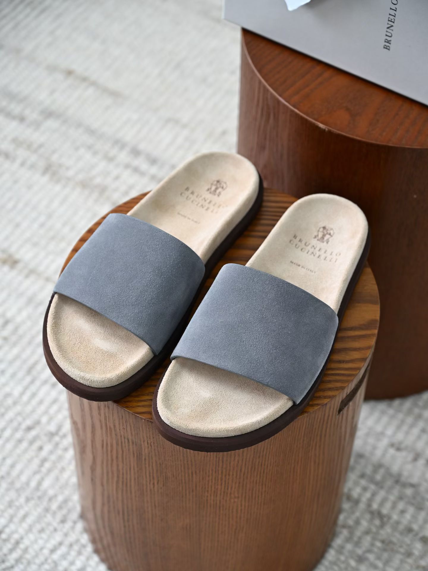 BC Brunello Cucinelli - Premium Suede Summer Slides Handmade Edition