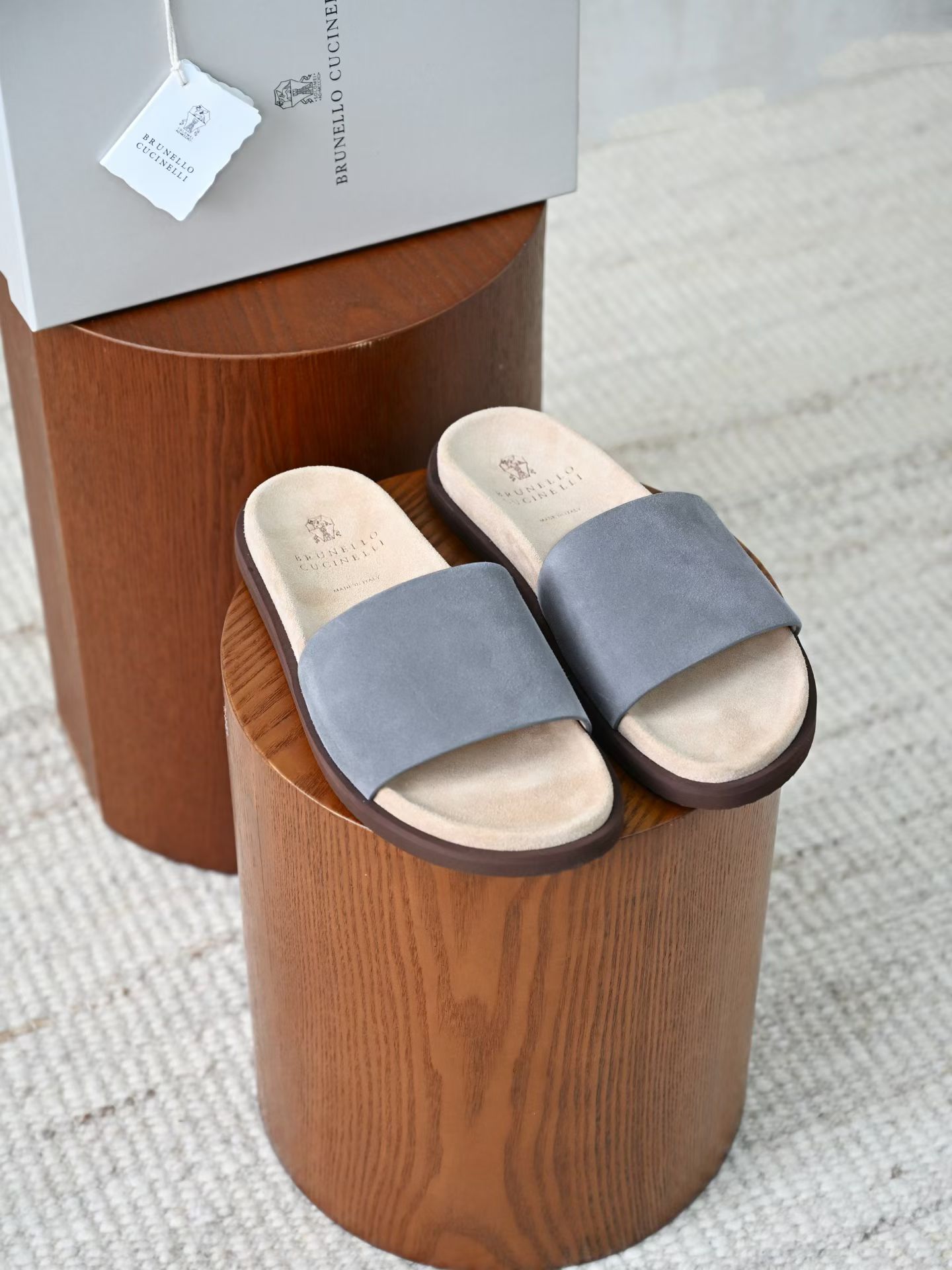 BC Brunello Cucinelli - Premium Suede Summer Slides Handmade Edition
