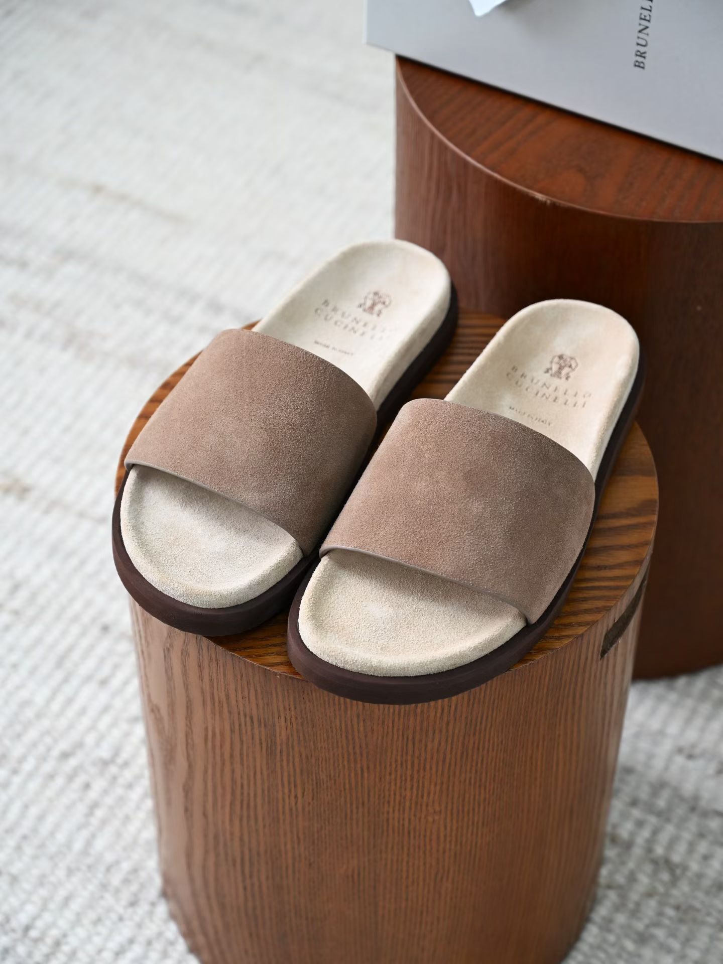 BC Brunello Cucinelli - Premium Suede Summer Slides Handmade Edition