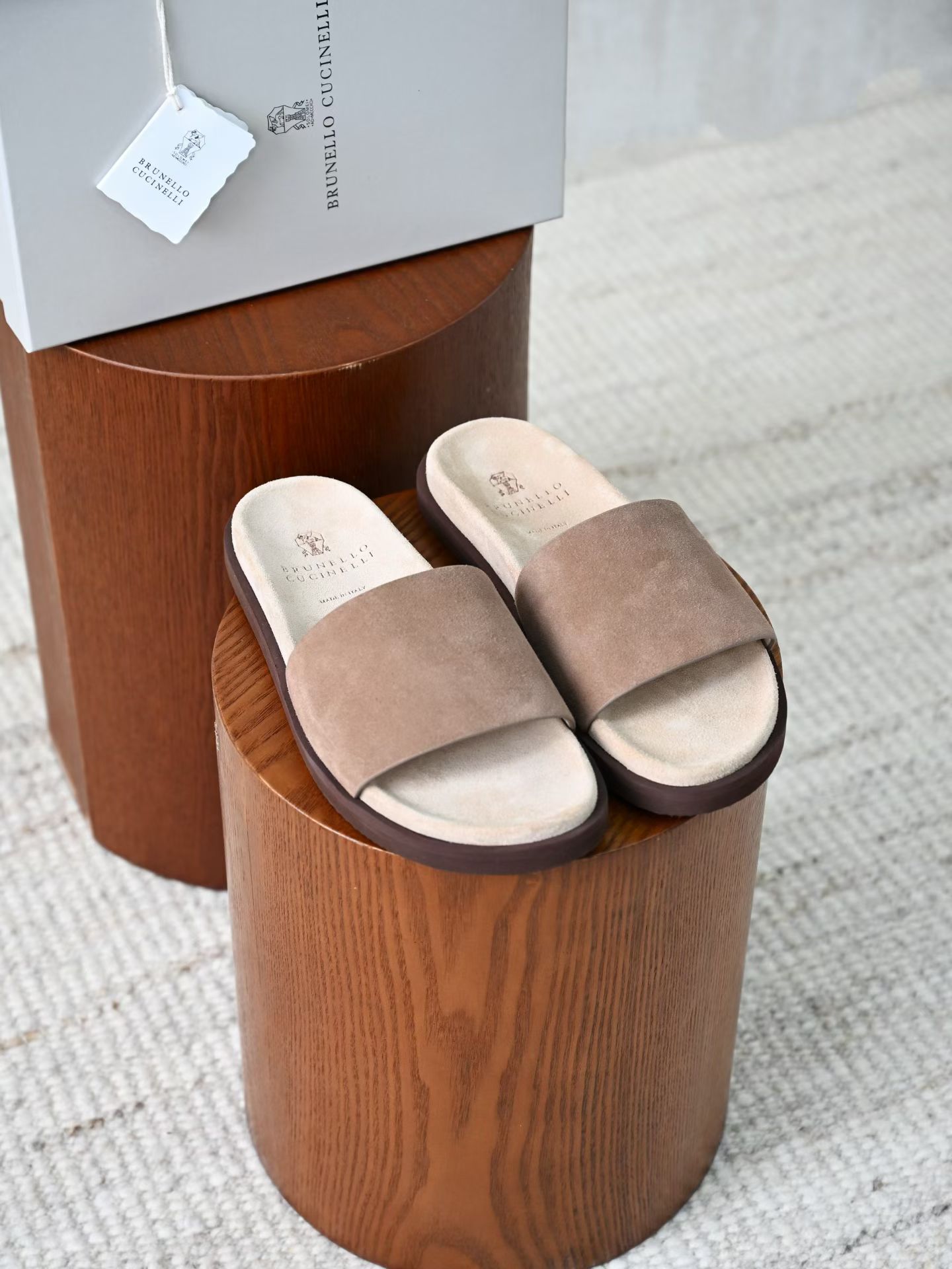 BC Brunello Cucinelli - Premium Suede Summer Slides Handmade Edition