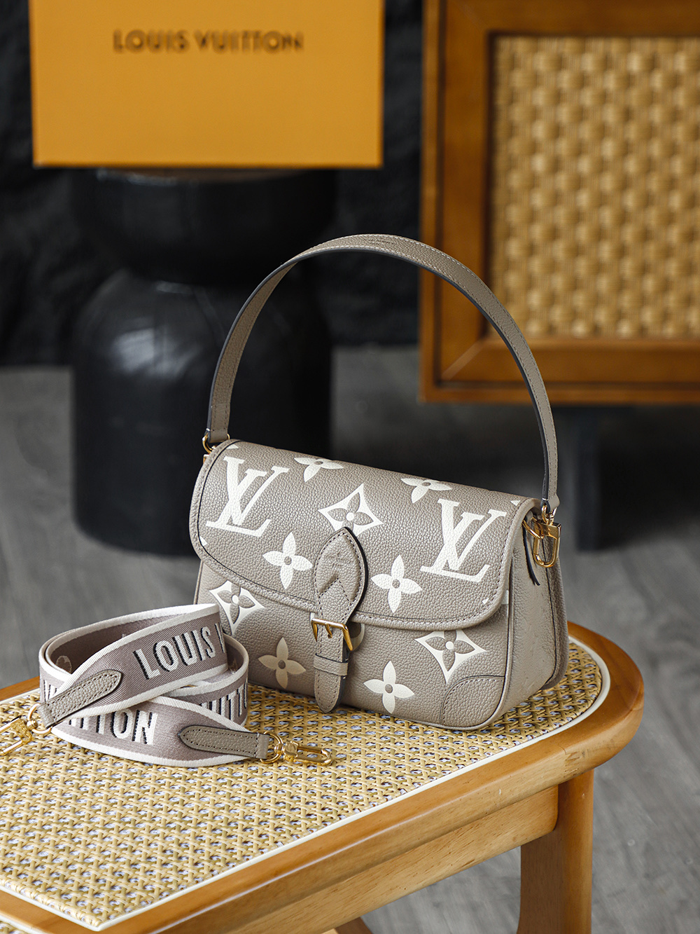 LOUIS VUITTON Diane  Premium NéoNoé Bucket Bag - Monogram Canvas with Gold-Tone Hardware - 1:1 Quality Edition 大象灰  A0 M46583