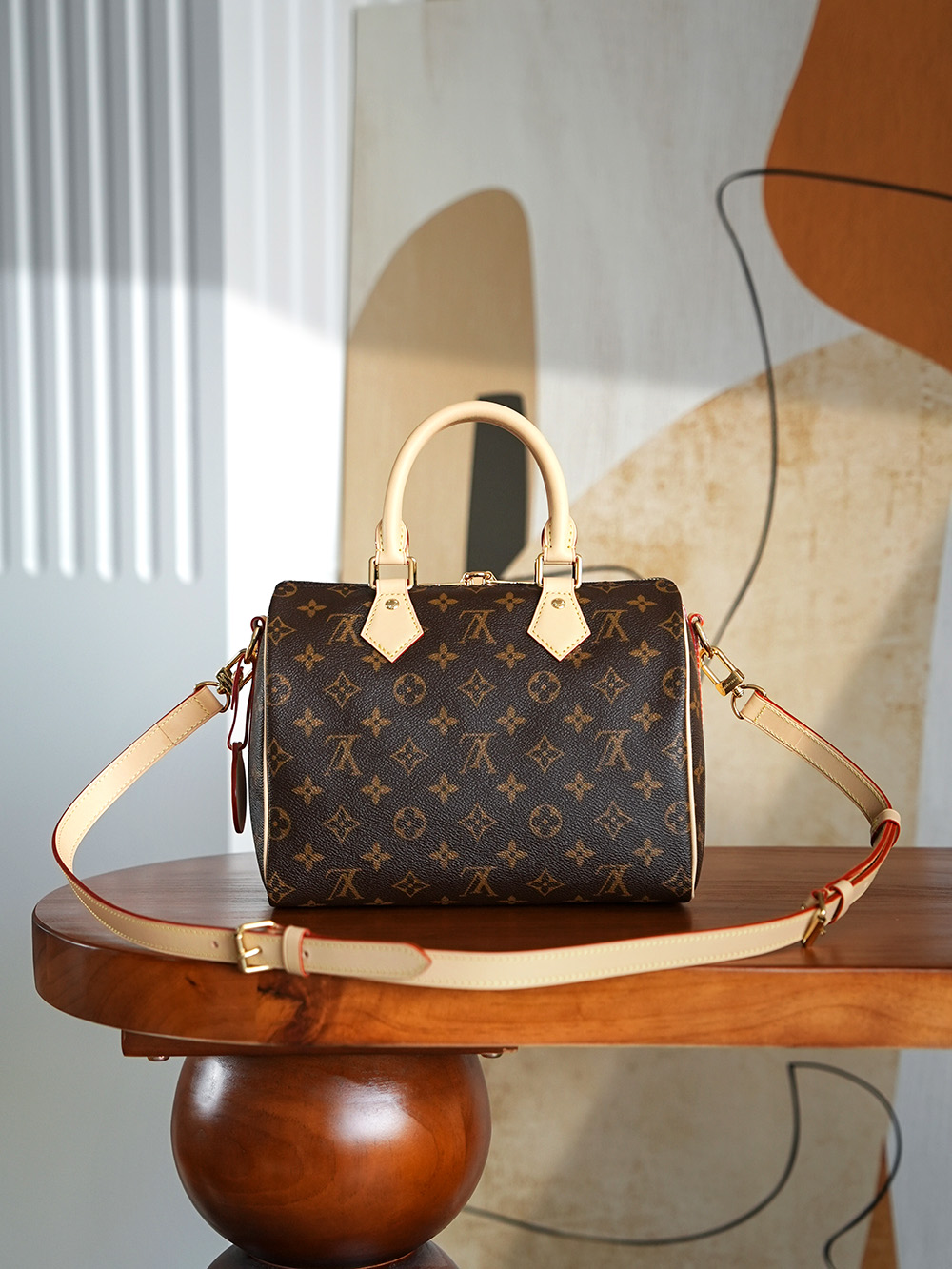 LOUIS VUITTON 𝐩𝐞𝐞𝐝𝐲 𝟐𝟓 NéoNoé Bucket Bag - Monogram Canvas with Gold-Tone Hardware - 1:1 Quality Edition   A0 M46977