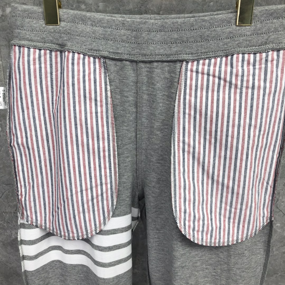 THOM BROWNE 经典四杠松紧腰卫裤 运动裤 休闲裤 裤子 灰色  藏青色