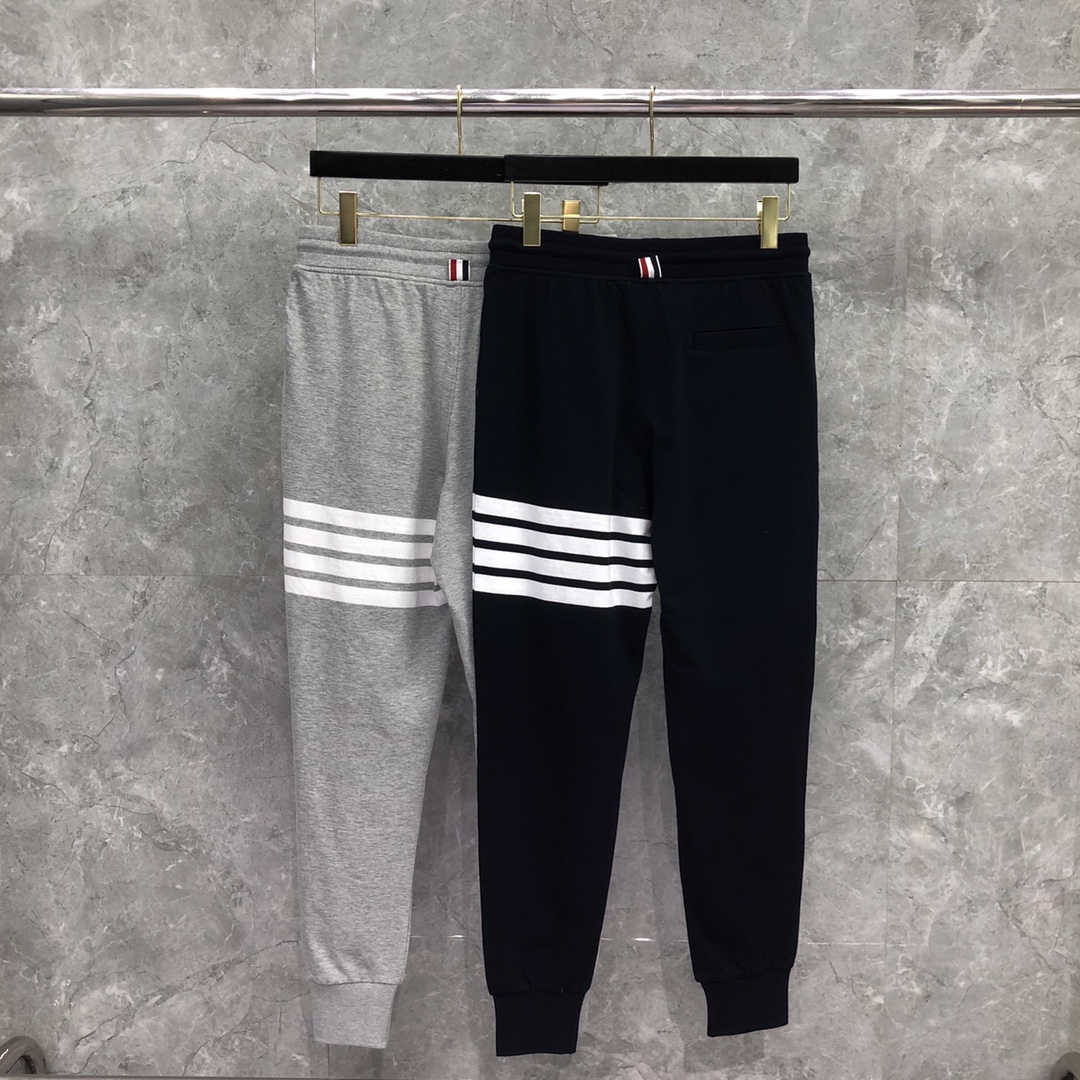 THOM BROWNE 经典四杠松紧腰卫裤 运动裤 休闲裤 裤子 灰色  藏青色