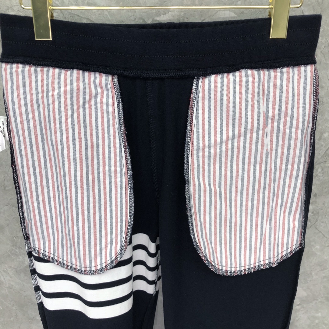 THOM BROWNE 经典四杠松紧腰卫裤 运动裤 休闲裤 裤子 灰色  藏青色