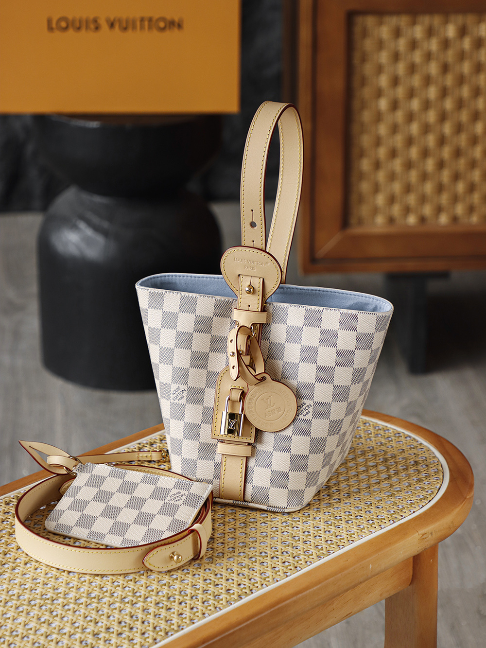 Louis Vuitton LV All In BB  Damier Azur Travel Bag — Monogram Canvas with Gold-Tone Hardware — 1:1 Top-Tier Replica (F0 N40855)