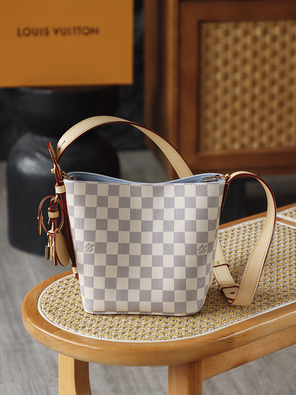 Louis Vuitton LV All In BB  Damier Azur Travel Bag — Monogram Canvas with Gold-Tone Hardware — 1:1 Top-Tier Replica (F0 N40855)