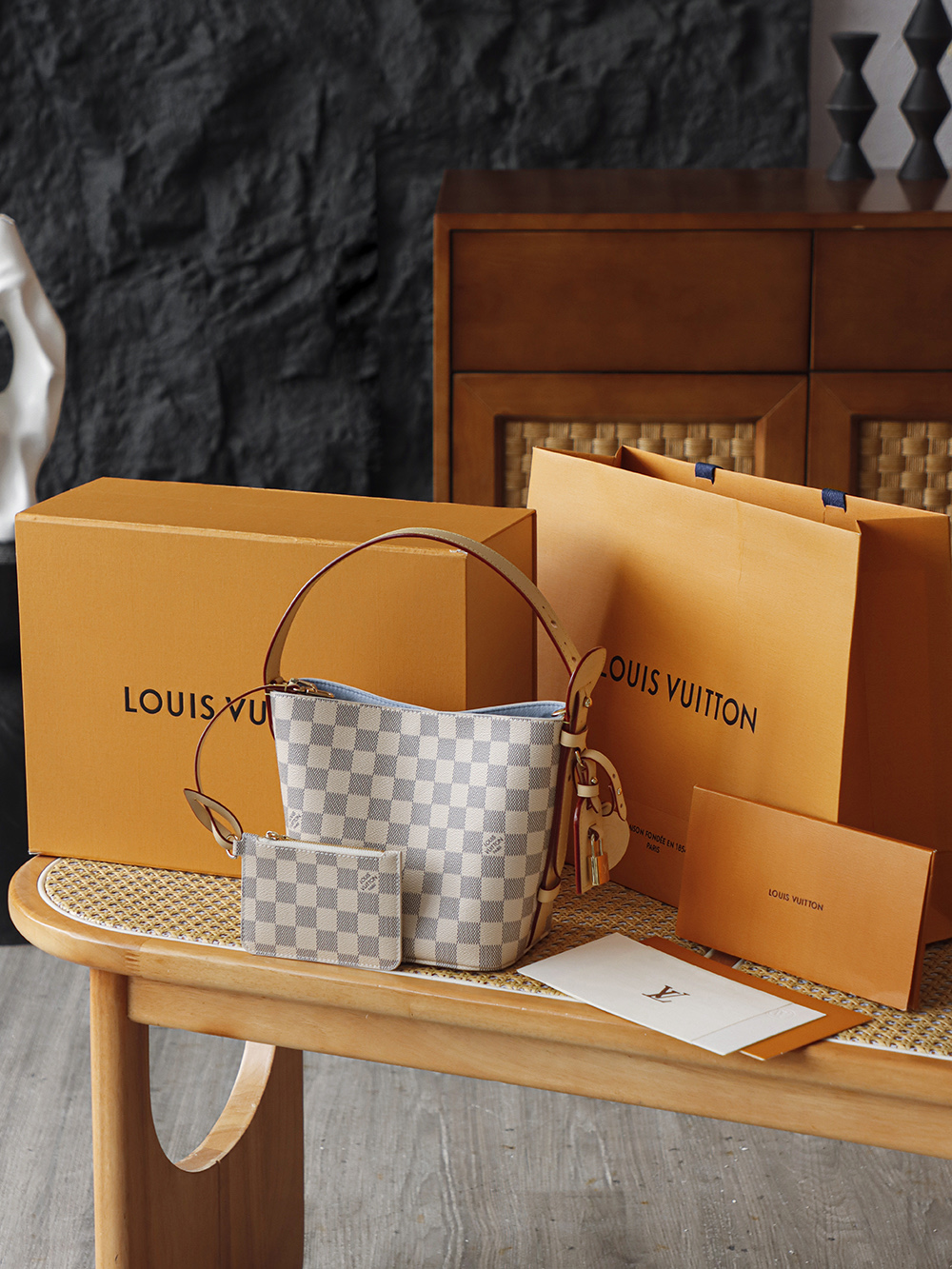 Louis Vuitton LV All In BB  Damier Azur Travel Bag — Monogram Canvas with Gold-Tone Hardware — 1:1 Top-Tier Replica (F0 N40855)