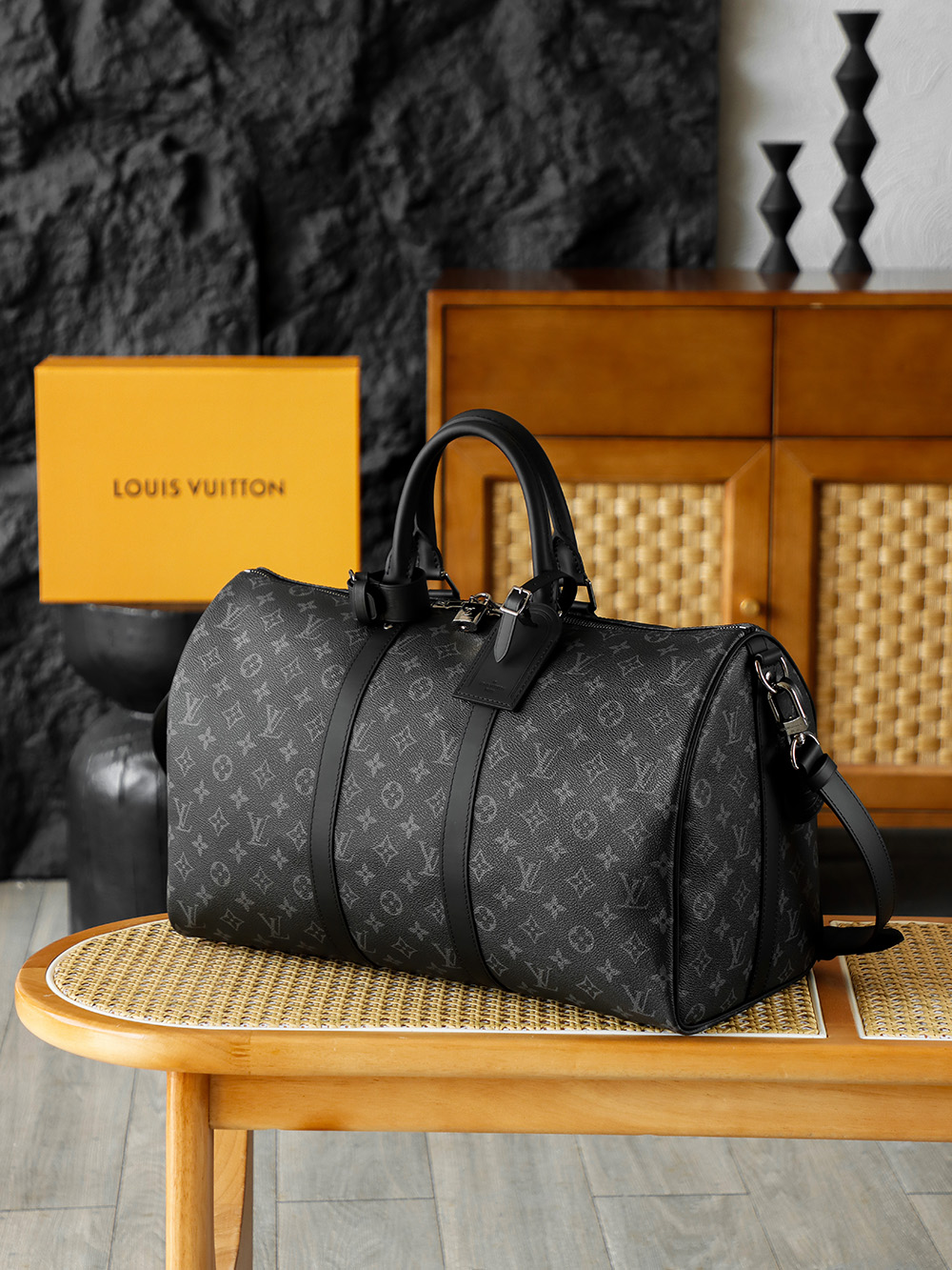 Louis Vuitton keepall 45LV Travel Bag — Monogram Canvas with Gold-Tone Hardware — 1:1 Top-Tier Replica (A0 M40569)