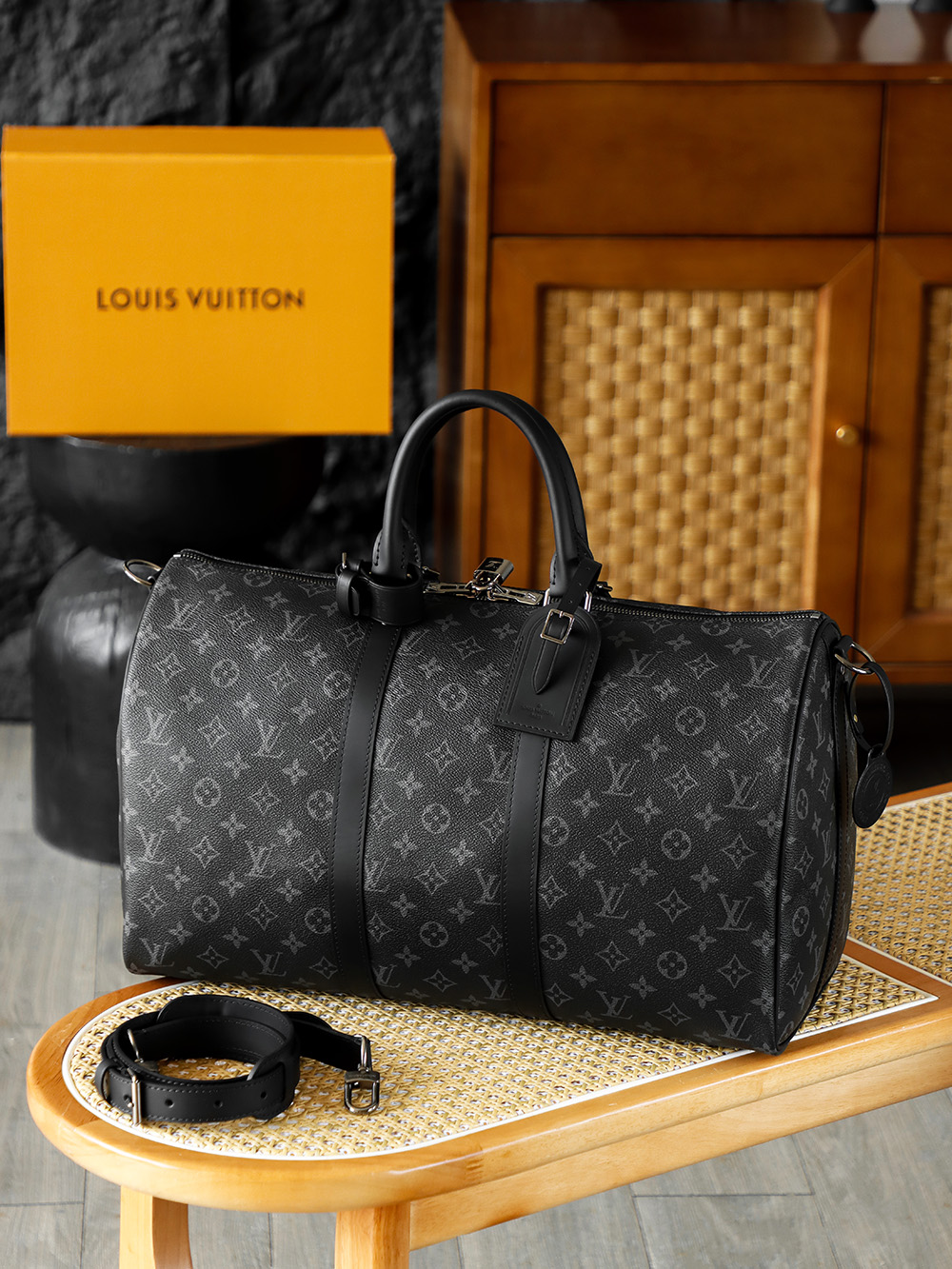 Louis Vuitton keepall 45LV Travel Bag — Monogram Canvas with Gold-Tone Hardware — 1:1 Top-Tier Replica (A0 M40569)