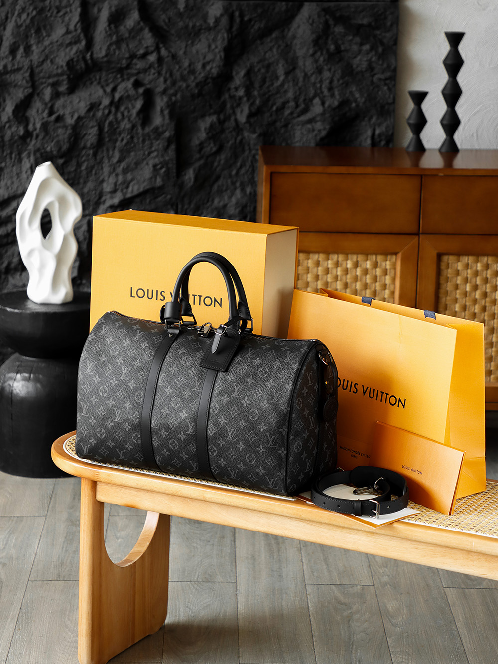 Louis Vuitton keepall 45LV Travel Bag — Monogram Canvas with Gold-Tone Hardware — 1:1 Top-Tier Replica (A0 M40569)