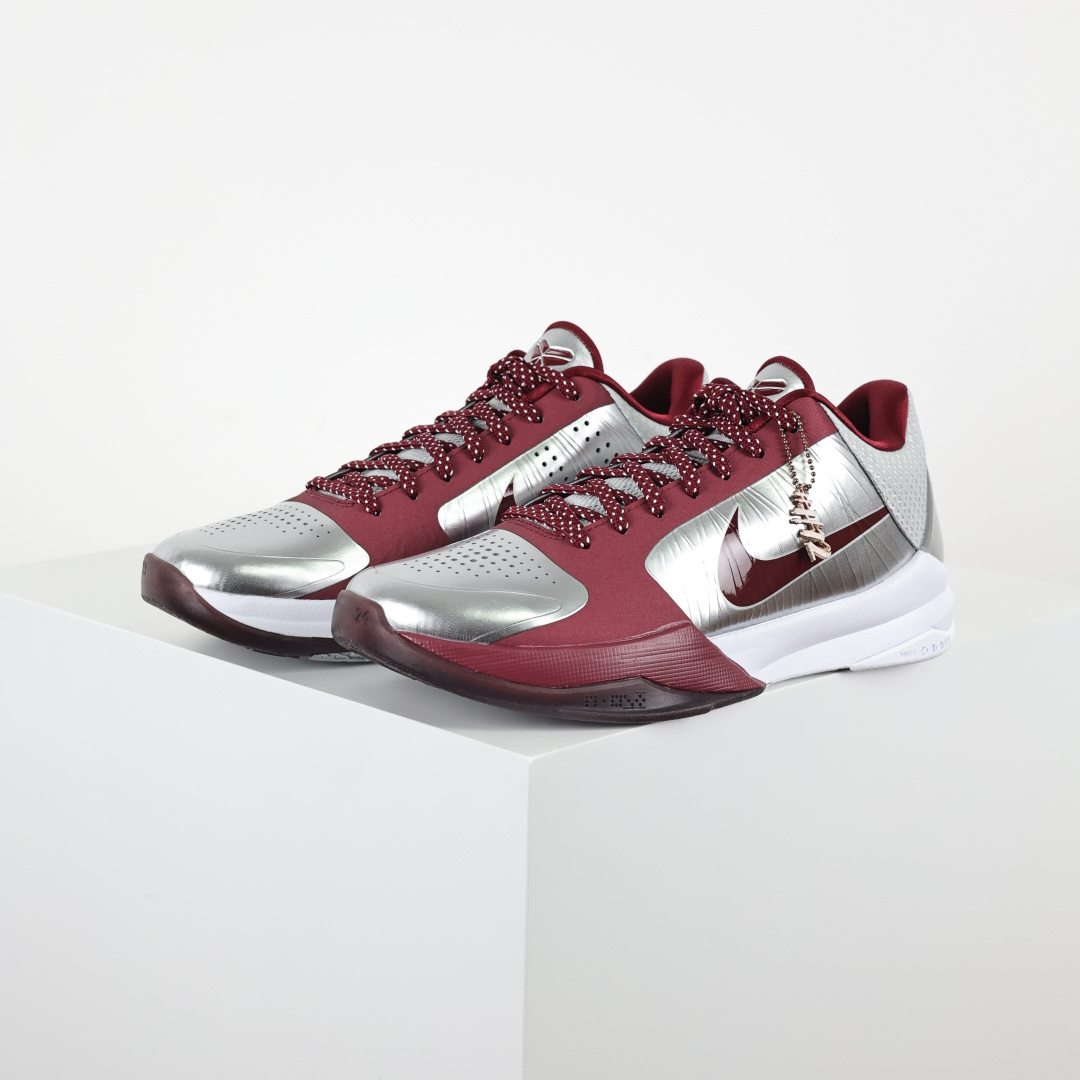 H12/Godkiller KOBE 5  Lower Merion Aces Away 科比 5  气垫  籃球鞋 球鞋 實戰鞋 真碳板 波鞋 银白色 IM0557-001