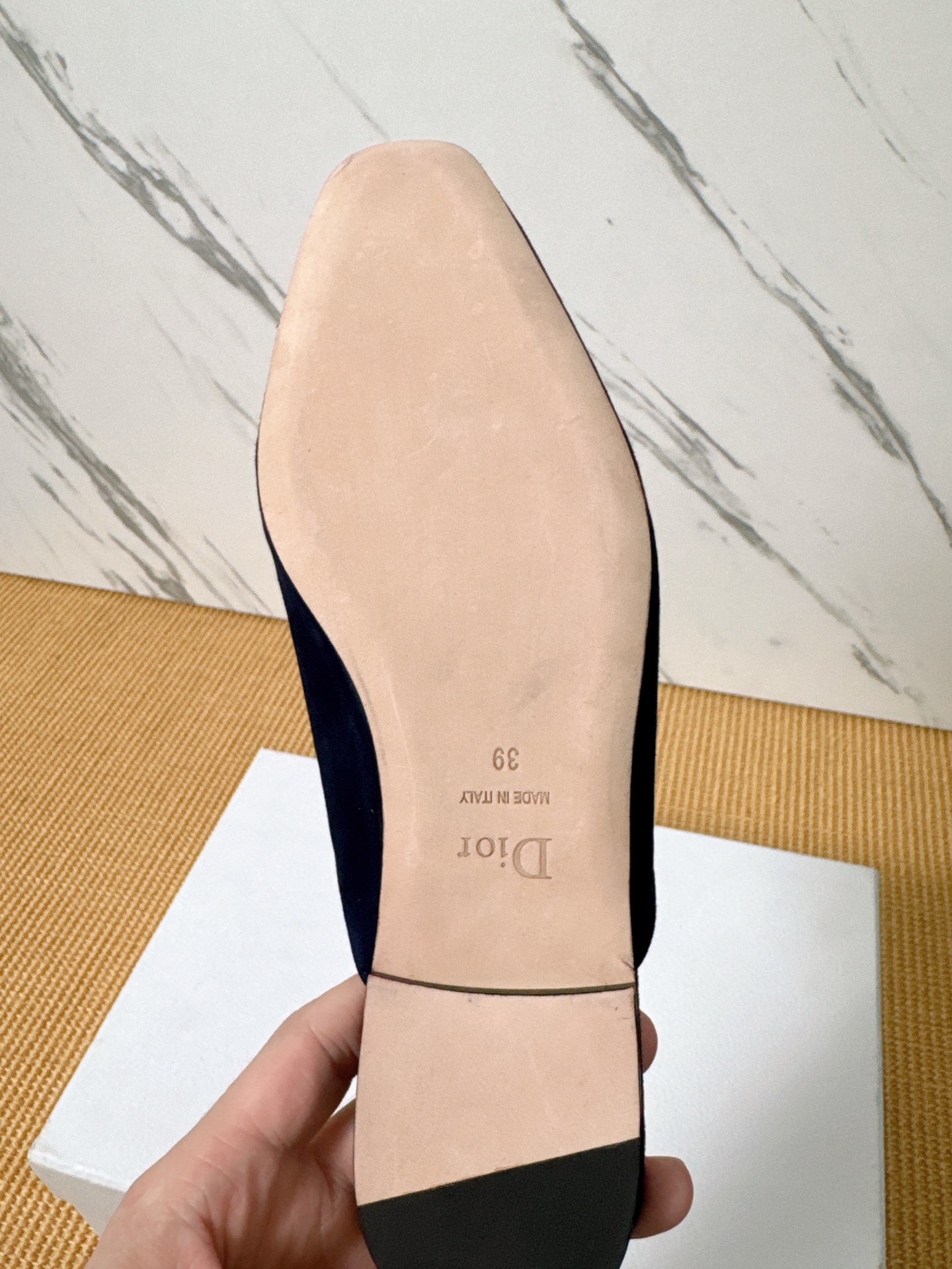 Dior Baby Bow Mules - Premium Lambskin Suede Pointed Toe Slippers with Metal Bow | Luxury European Style