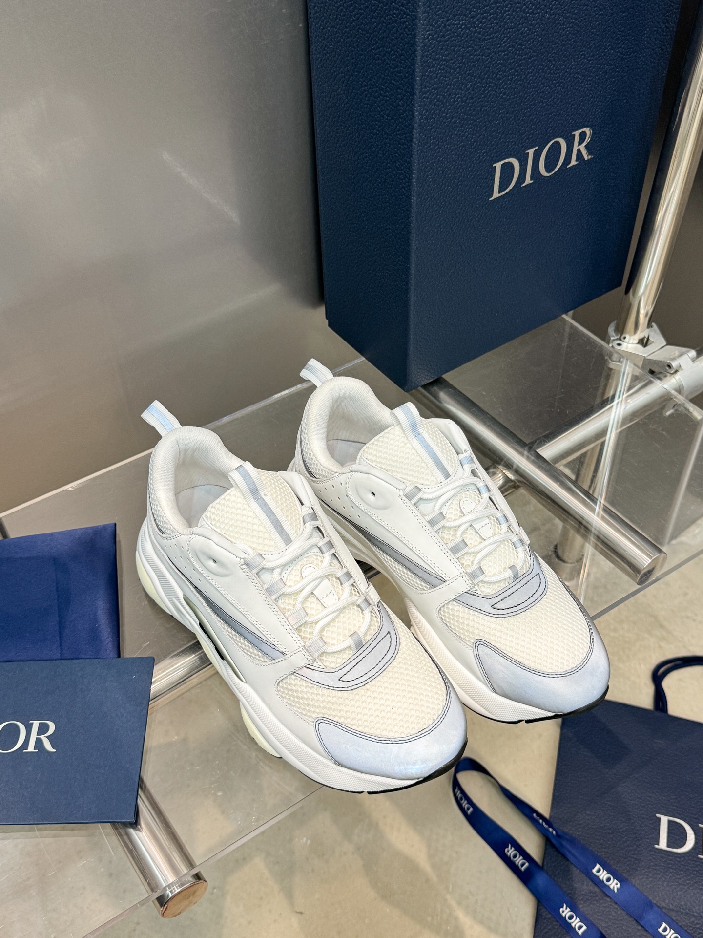 Dior B22 Sneakers - Technical Mesh and Calfskin Luxury Runners | Premium Retro Design 3SN231