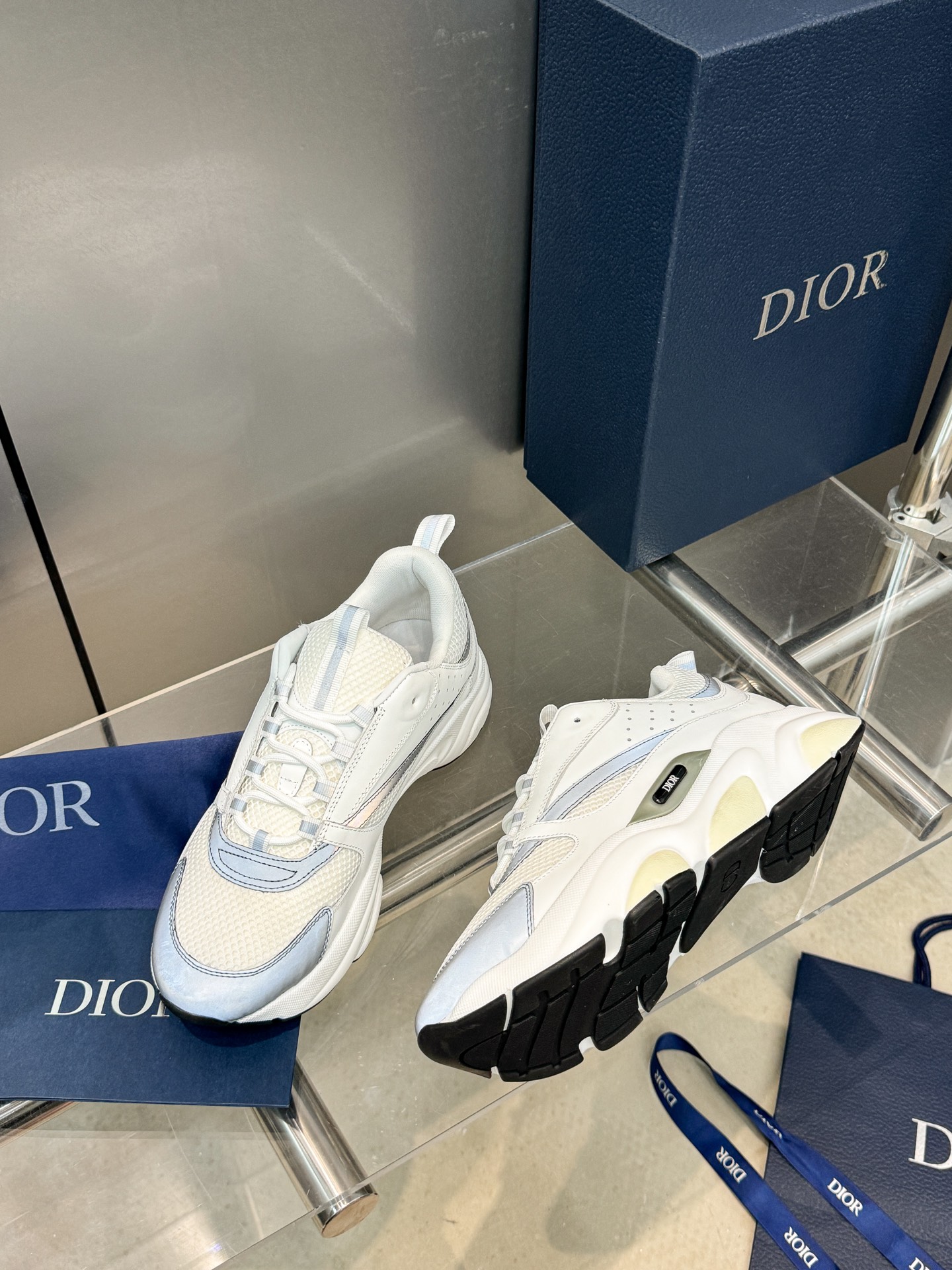 Dior B22 Sneakers - Technical Mesh and Calfskin Luxury Runners | Premium Retro Design 3SN231