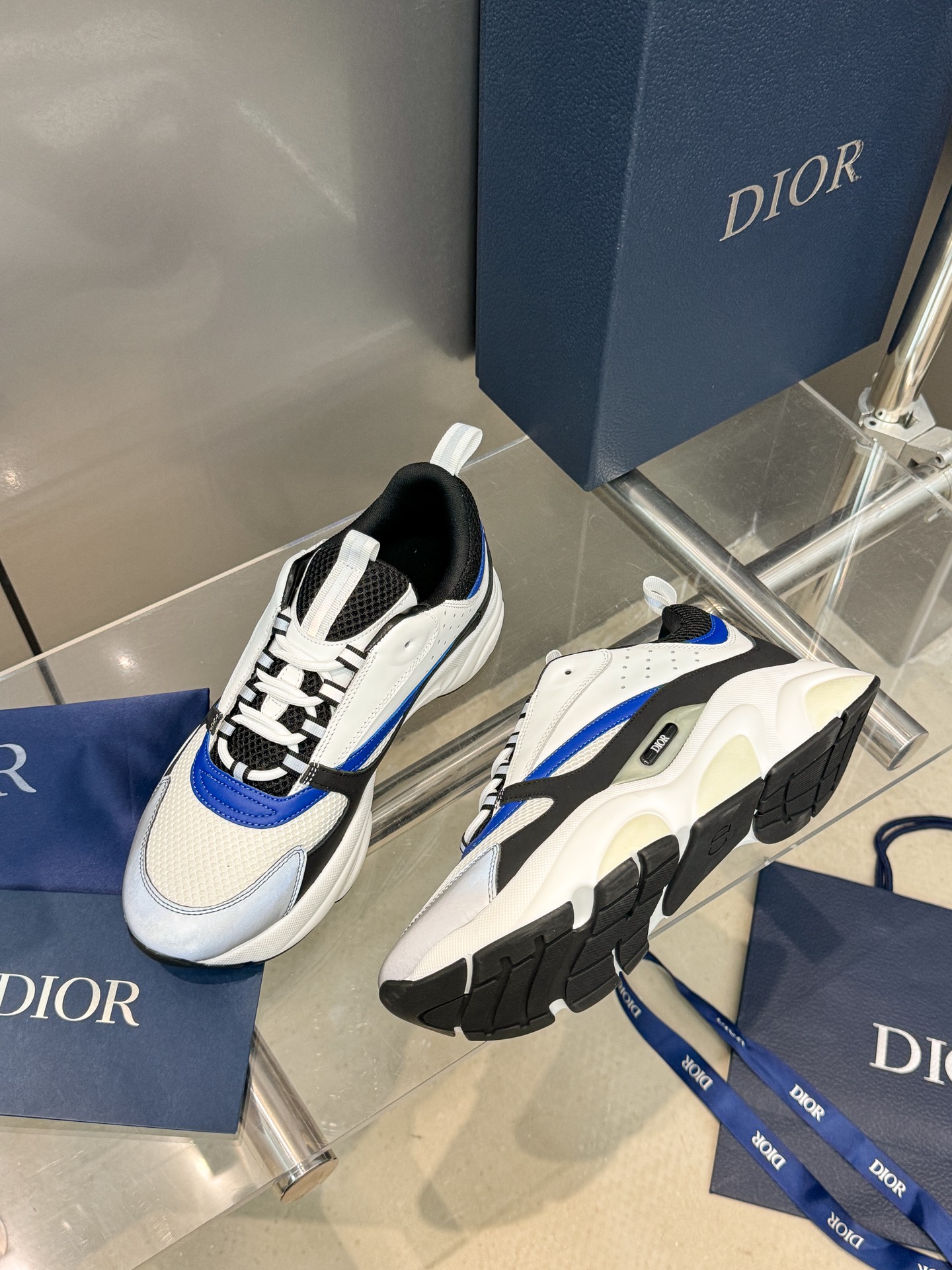 Dior B22 Sneakers - Technical Mesh and Calfskin Luxury Runners | Premium Retro Design 3SN231