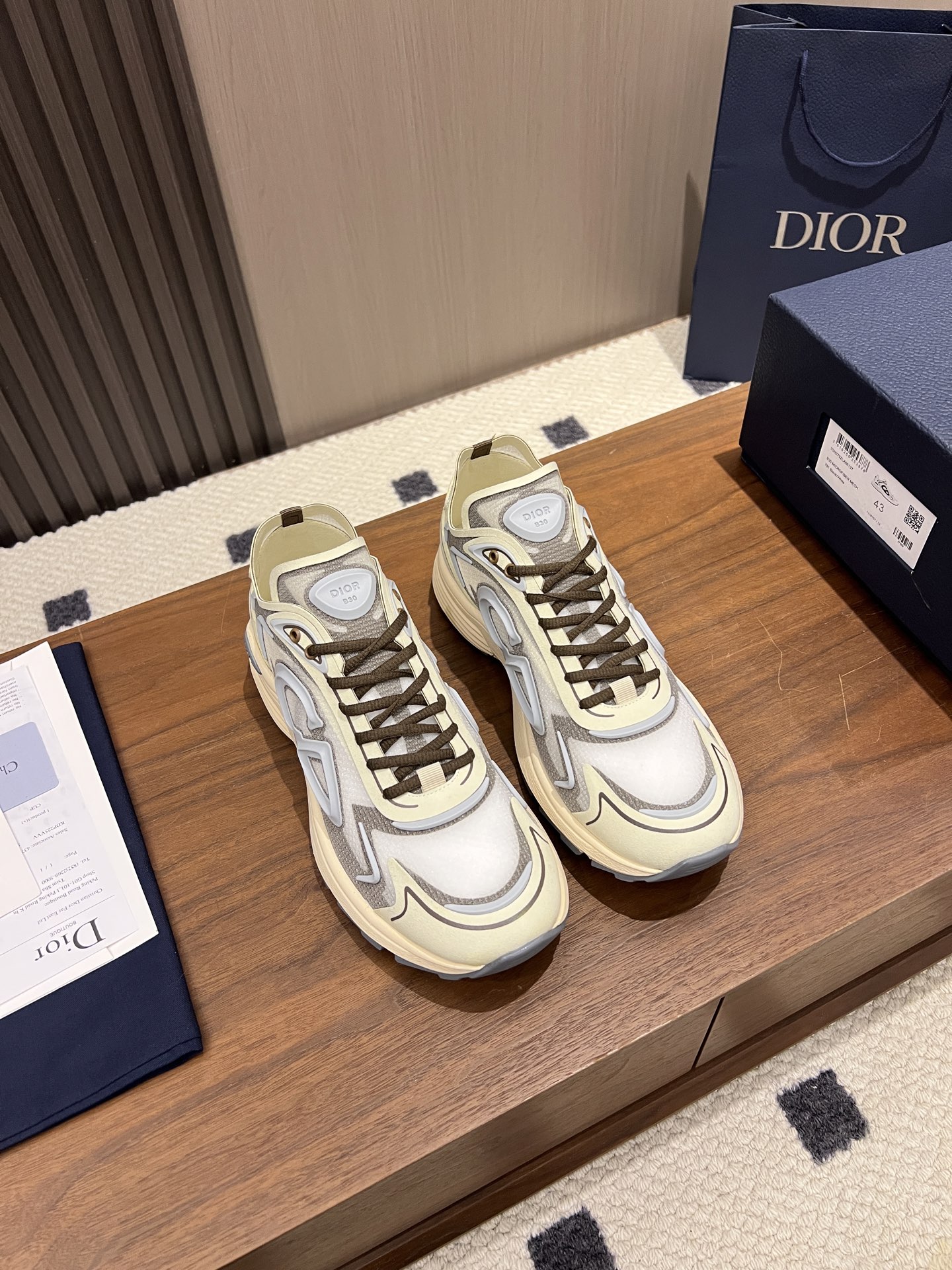  Dior 迪奥 B30 网眼织物  低筒 休闲鞋 运动鞋 板鞋 男鞋 女鞋 C5  网面 米色 3SN342ABF_H106