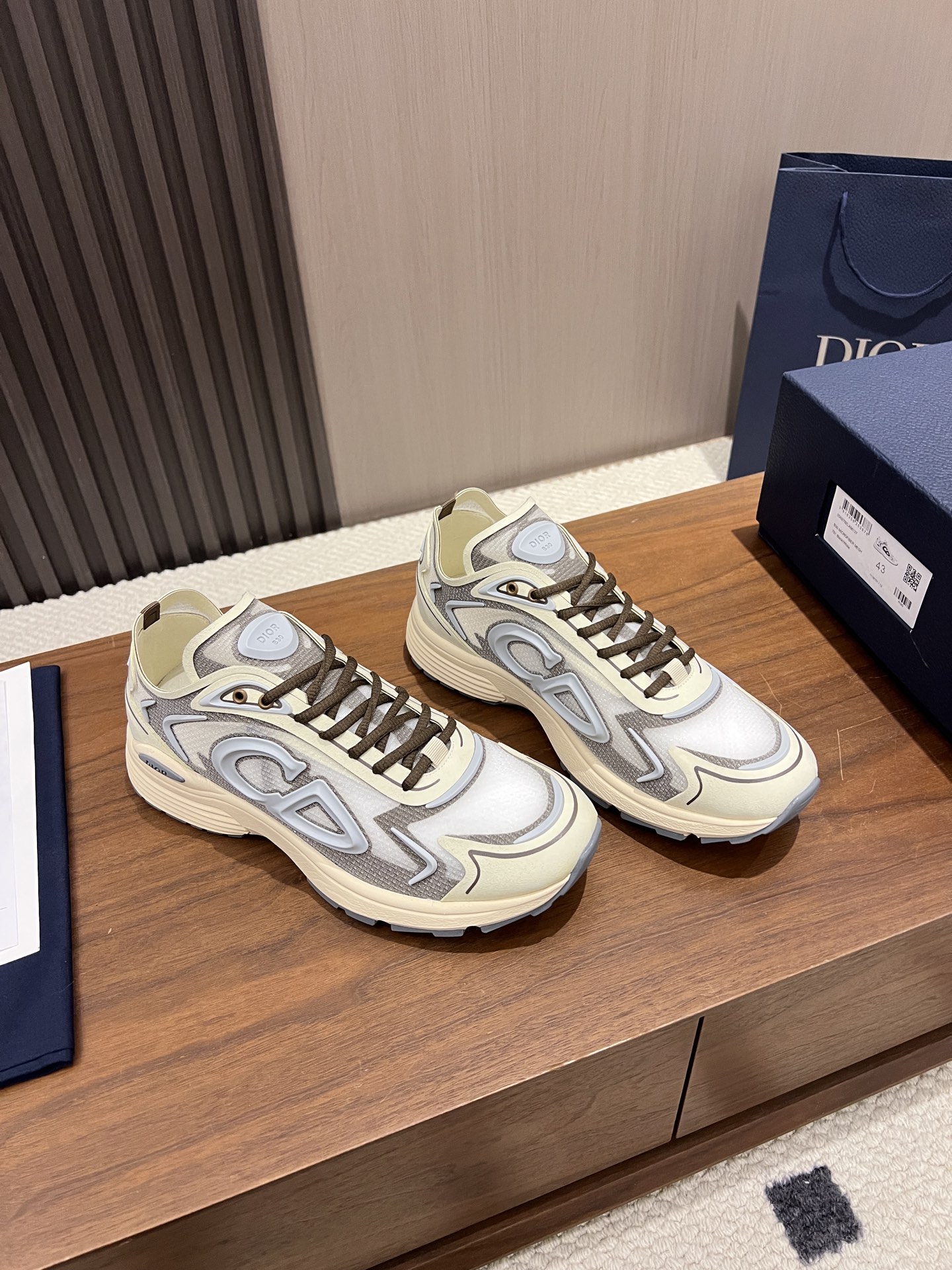  Dior 迪奥 B30 网眼织物  低筒 休闲鞋 运动鞋 板鞋 男鞋 女鞋 C5  网面 米色 3SN342ABF_H106