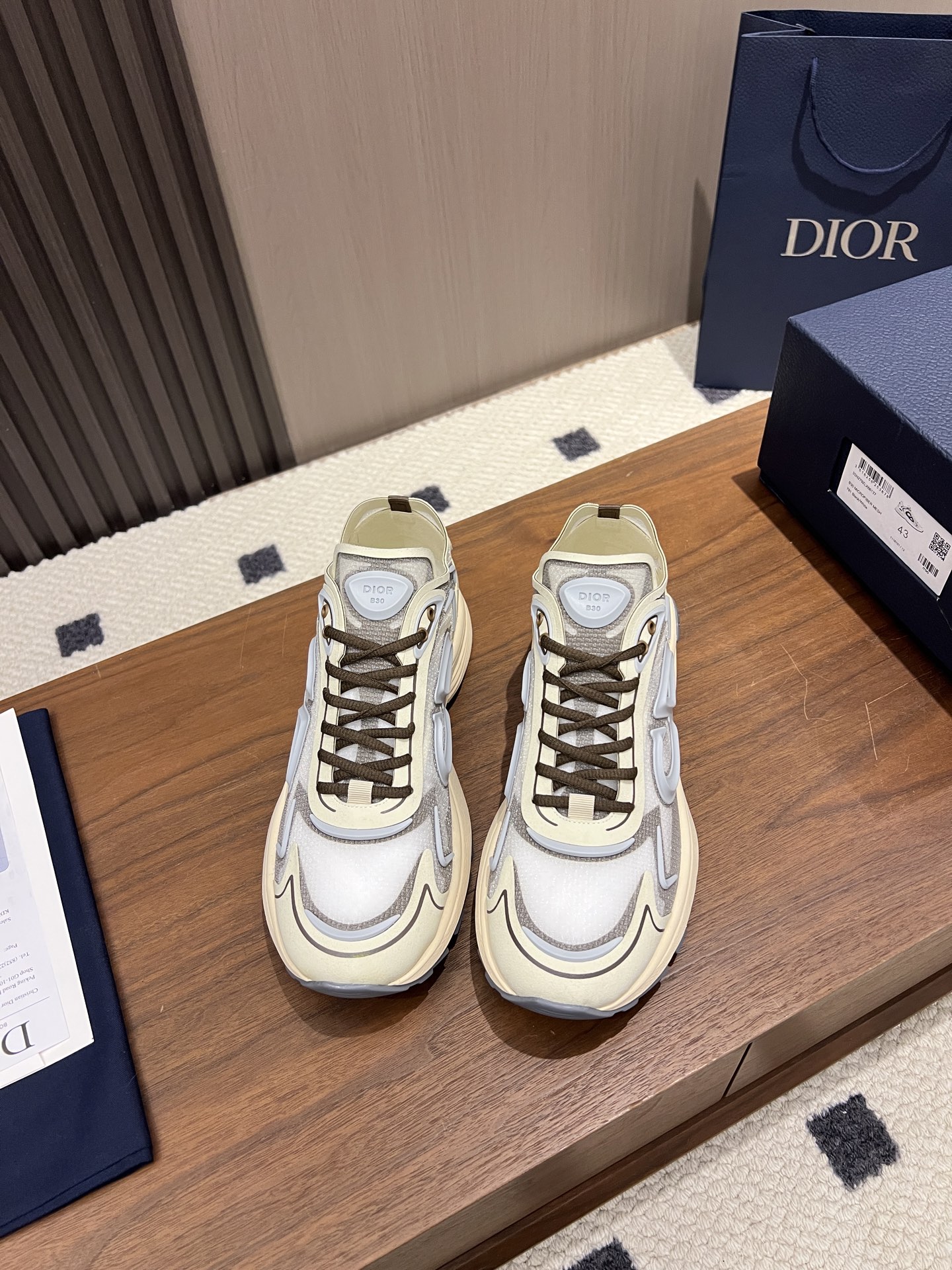  Dior 迪奥 B30 网眼织物  低筒 休闲鞋 运动鞋 板鞋 男鞋 女鞋 C5  网面 米色 3SN342ABF_H106