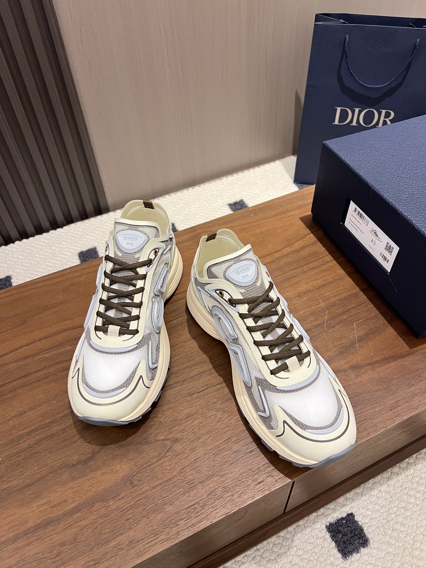  Dior 迪奥 B30 网眼织物  低筒 休闲鞋 运动鞋 板鞋 男鞋 女鞋 C5  网面 米色 3SN342ABF_H106