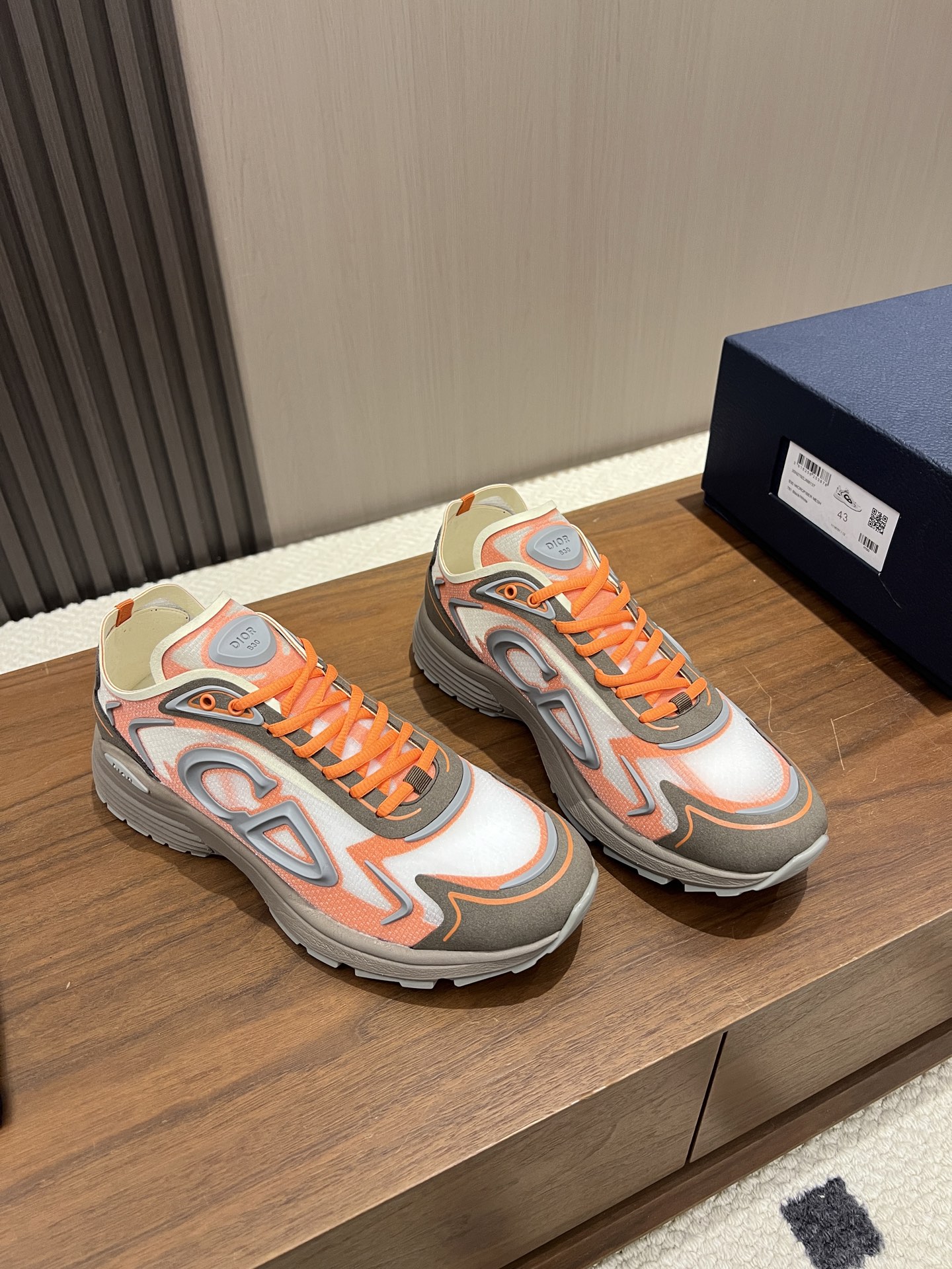 Dior 迪奥 B30 网眼织物  低筒 休闲鞋 运动鞋 板鞋 男鞋 女鞋 C5  网面 橙棕色 3SN342ABF_H726