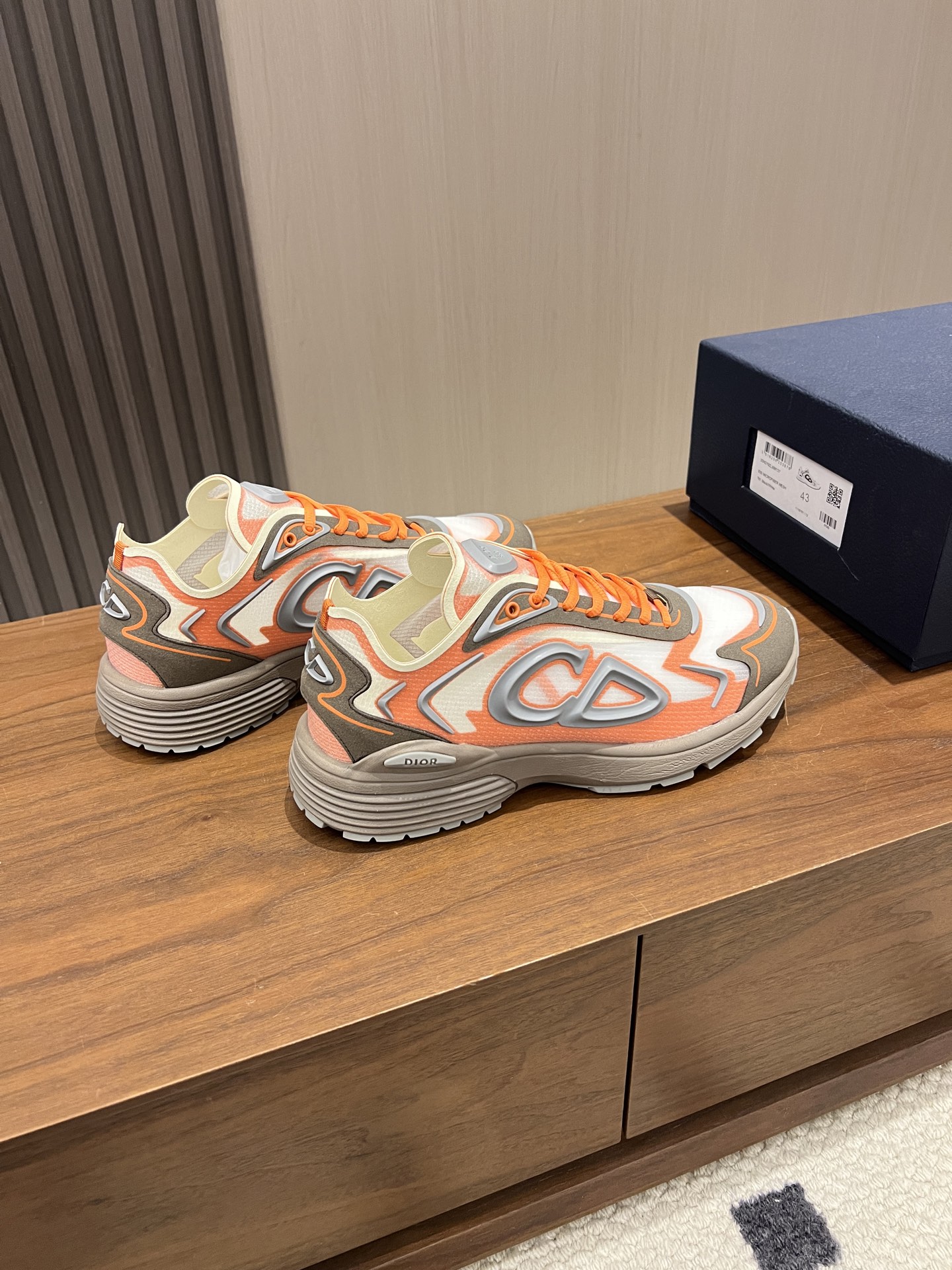 Dior 迪奥 B30 网眼织物  低筒 休闲鞋 运动鞋 板鞋 男鞋 女鞋 C5  网面 橙棕色 3SN342ABF_H726