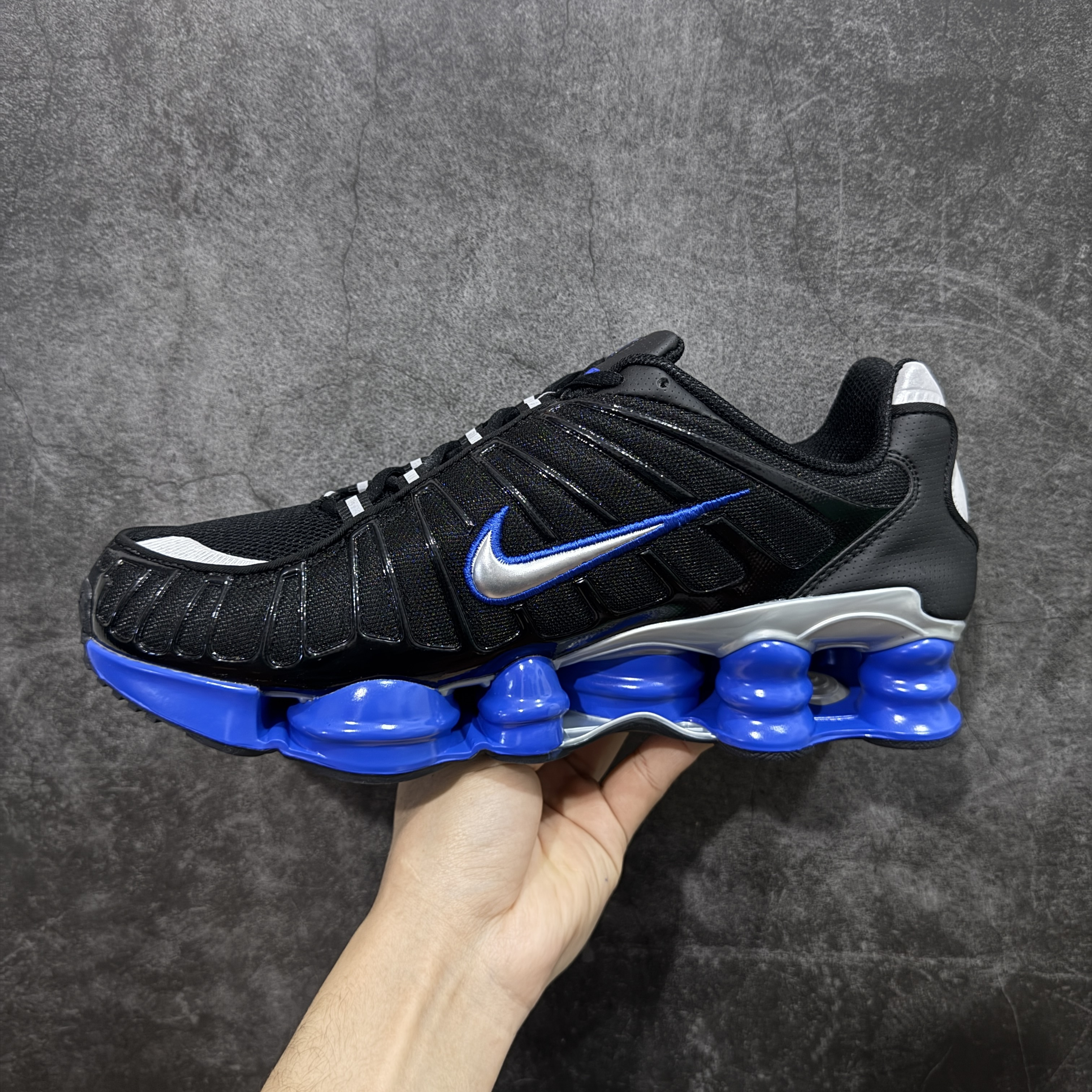 Nike Shox TL  全掌气柱缓震 休闲 运动跑鞋  男鞋 波鞋 黑蓝 CN0151-004