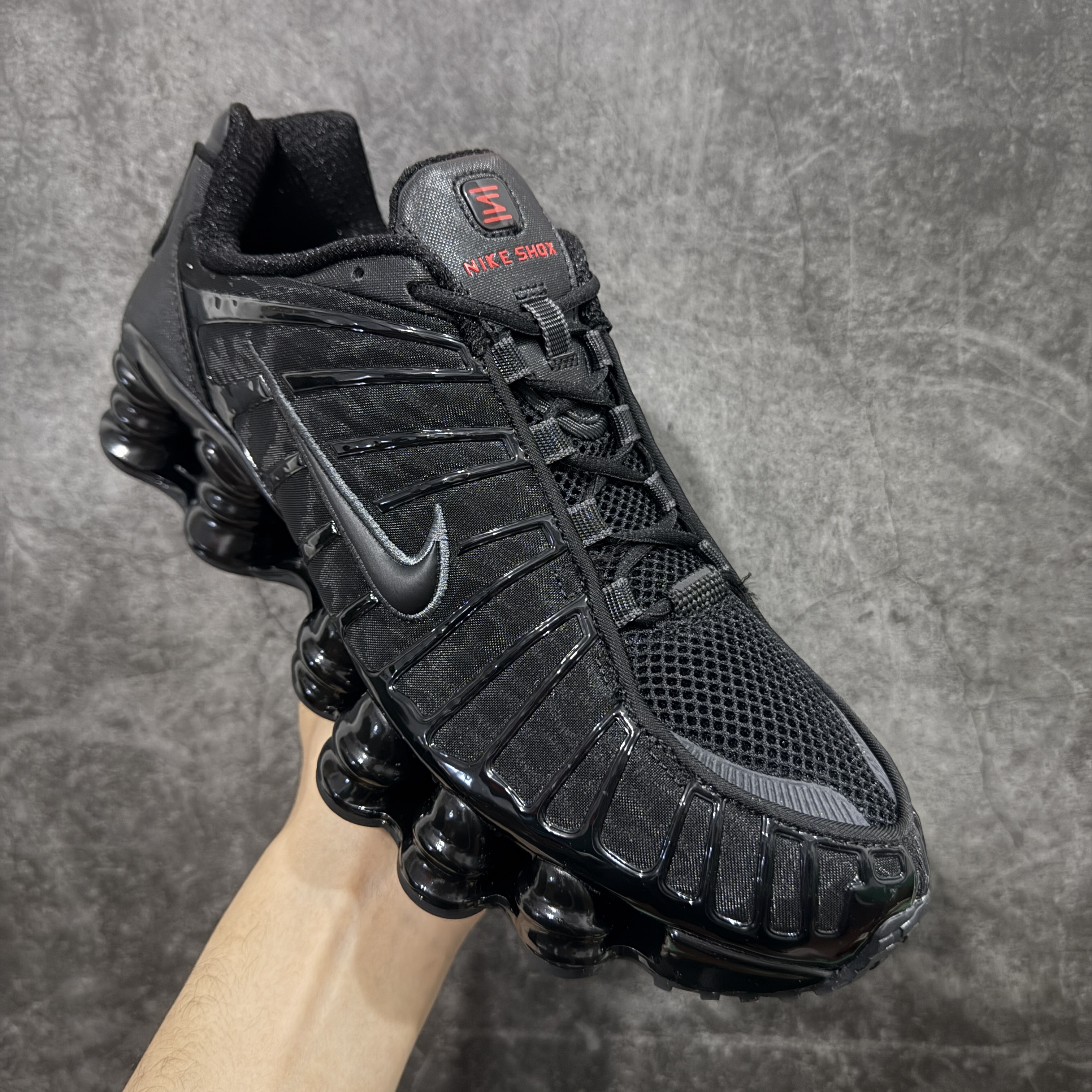 Nike Shox TL  全掌气柱缓震 休闲 运动跑鞋  男鞋 波鞋 黑红 AV3595-002